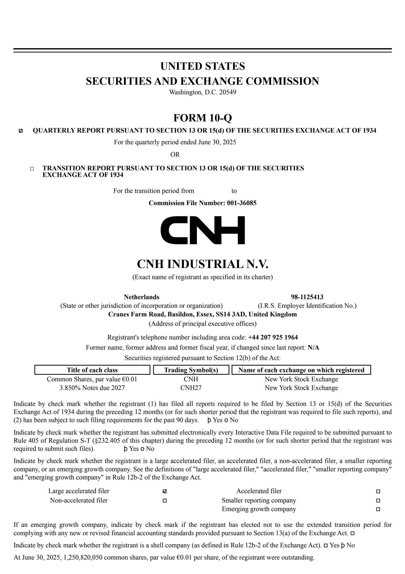 CNH Industrial's Q2 2025 Quarterly report