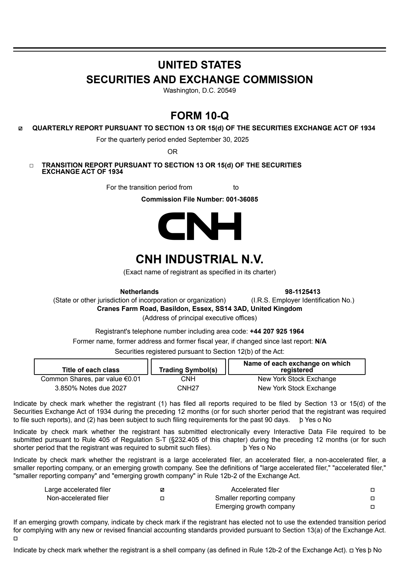 CNH Industrial's Q3 2025 Quarterly Report