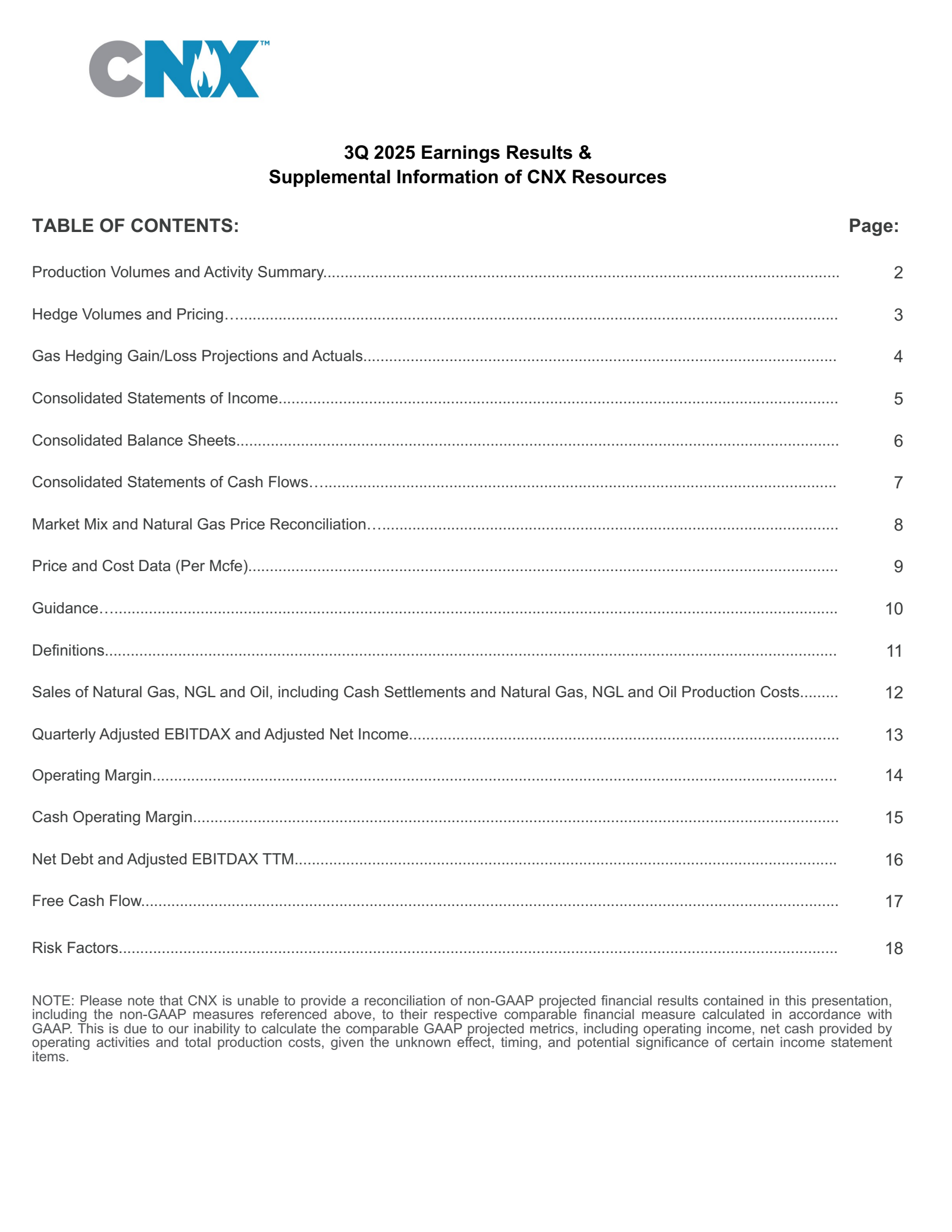 CNX Resources' Q3 2025 Earnings Release
