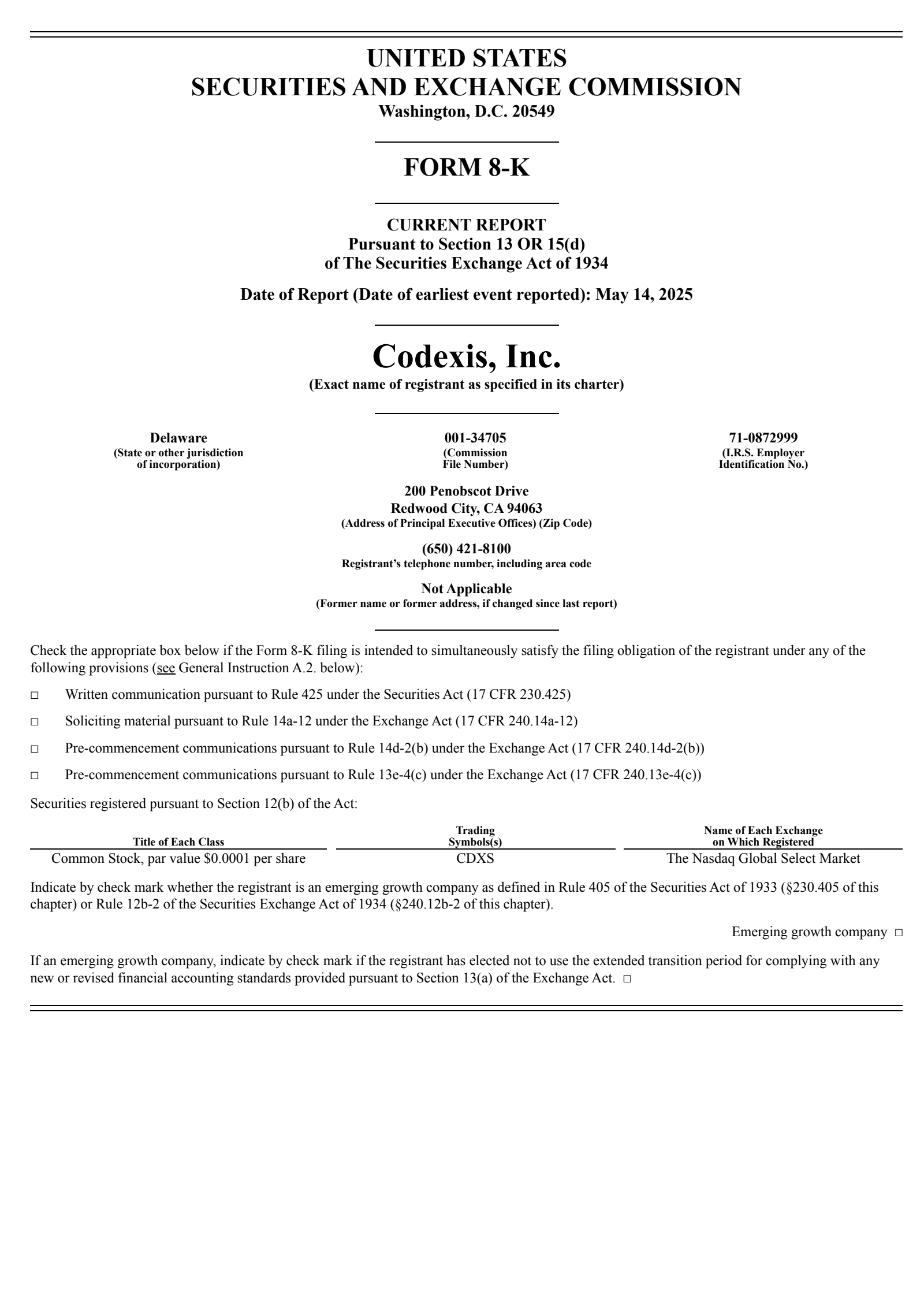 Codexis Stock CDXS Q1 2025 Earnings Report on 5/14/2025
