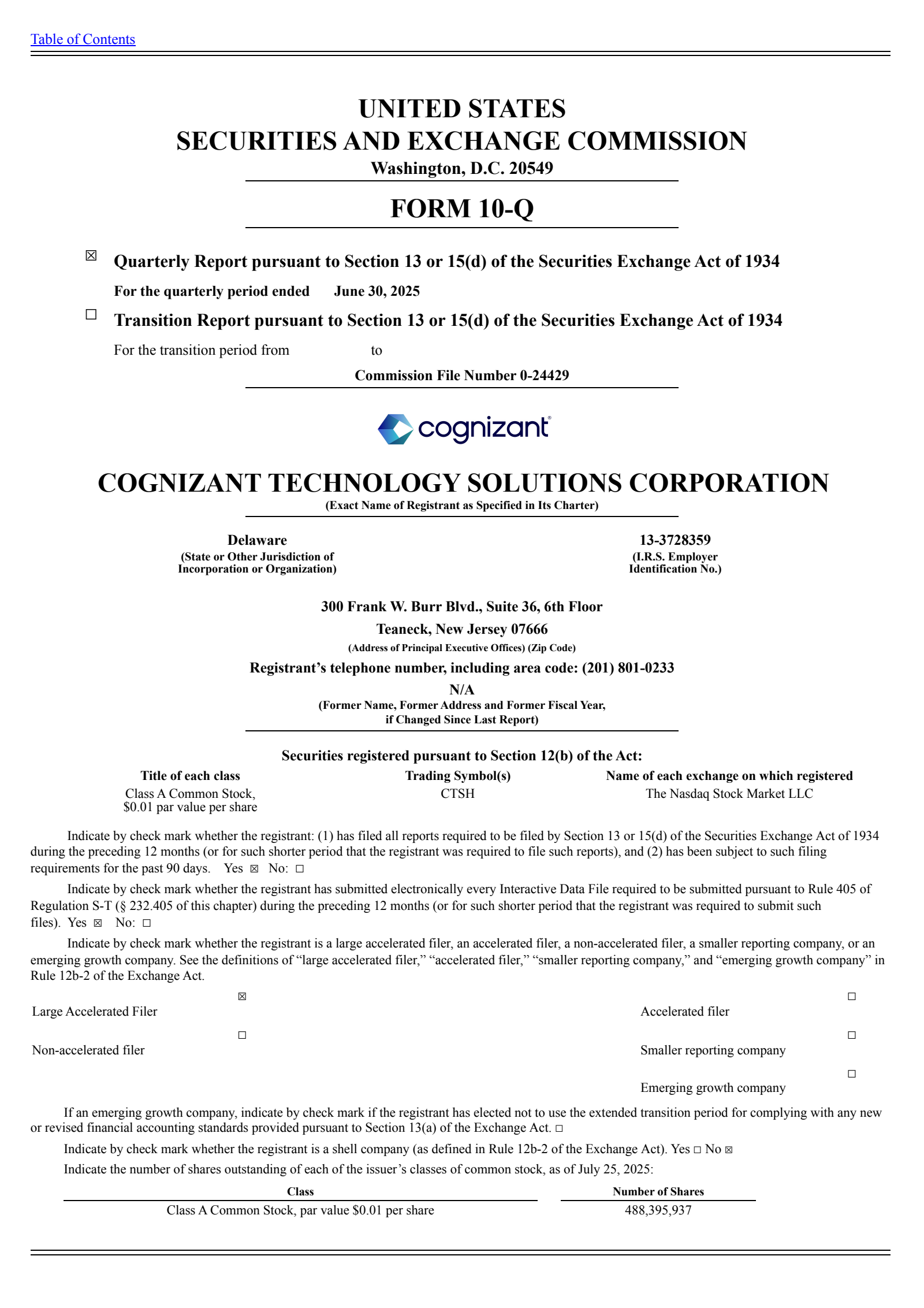 Cognizant Technology Solutions' Q2 2025 Quarterly report
