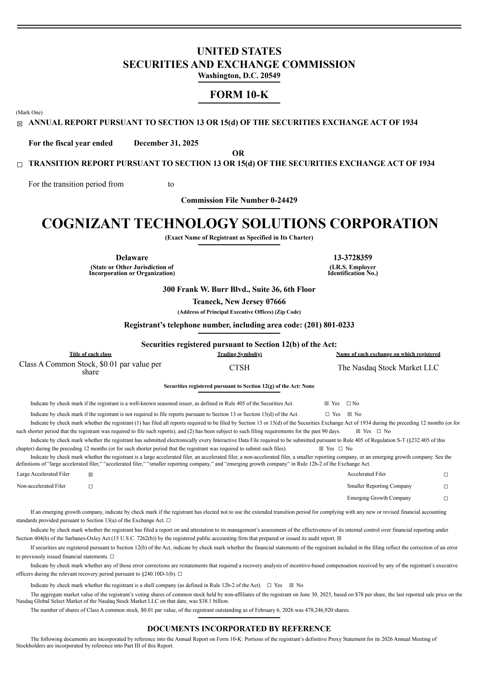 Cognizant Technology Solutions' Q4 2025 Annual report