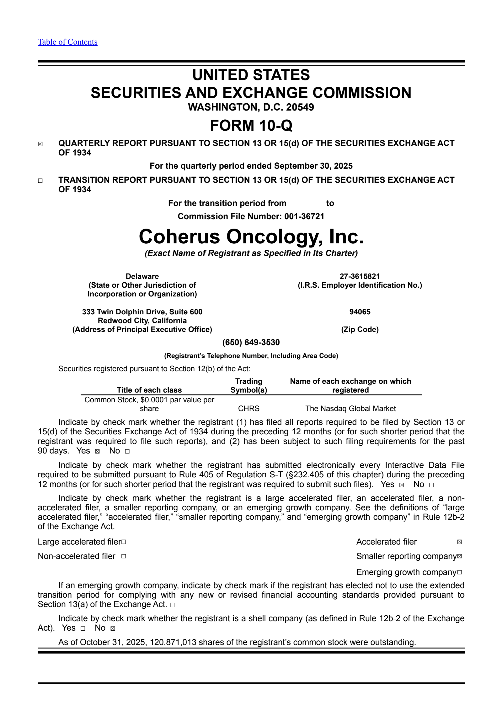 Coherus Oncology's Q3 2025 Quarterly Report
