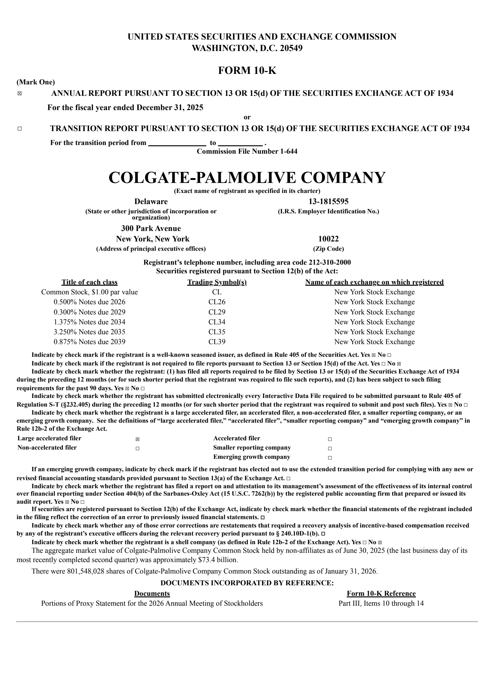 Colgate-Palmolive's Q4 2025 Annual report