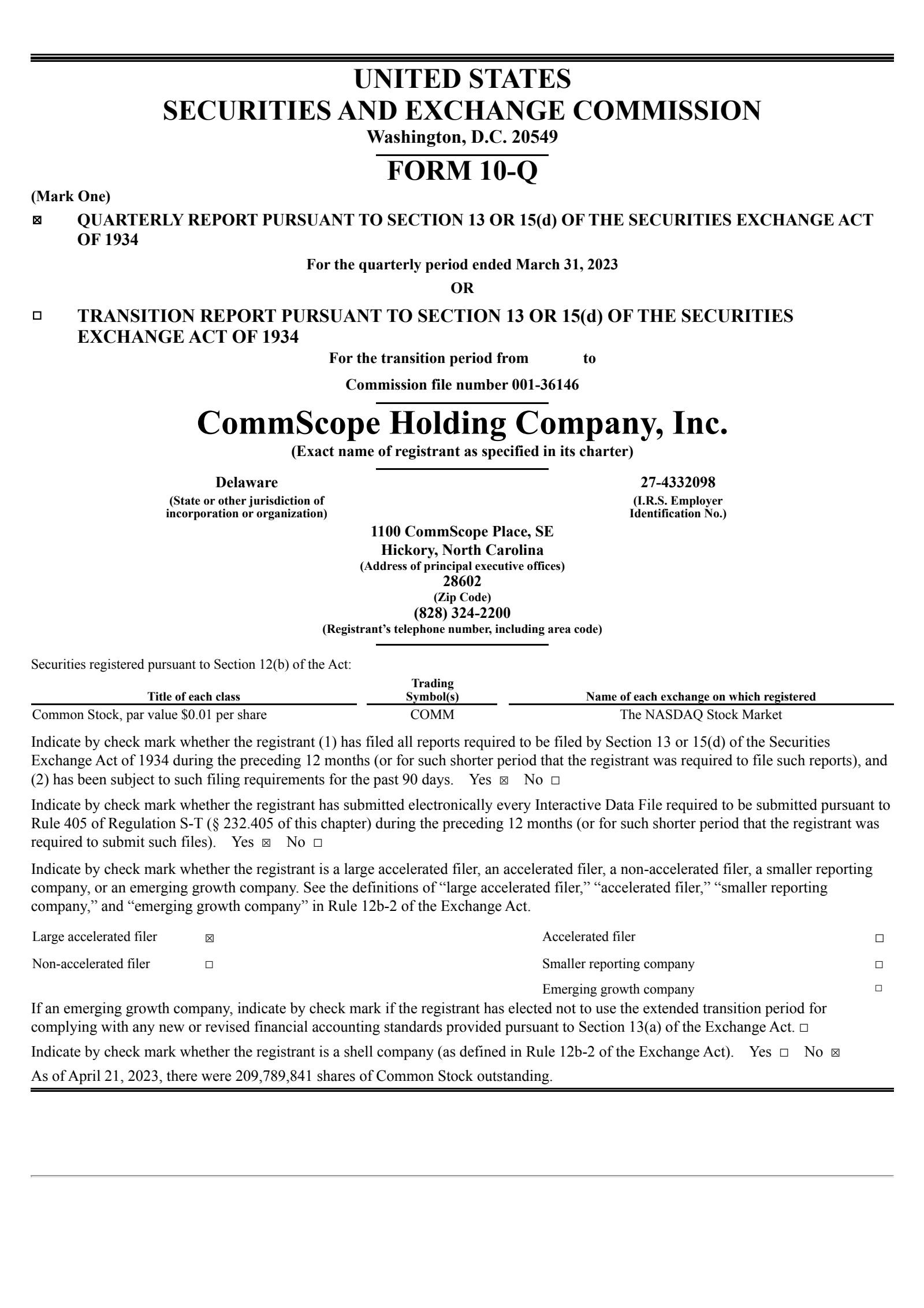 CommScope's Q1 2023 Quarterly report