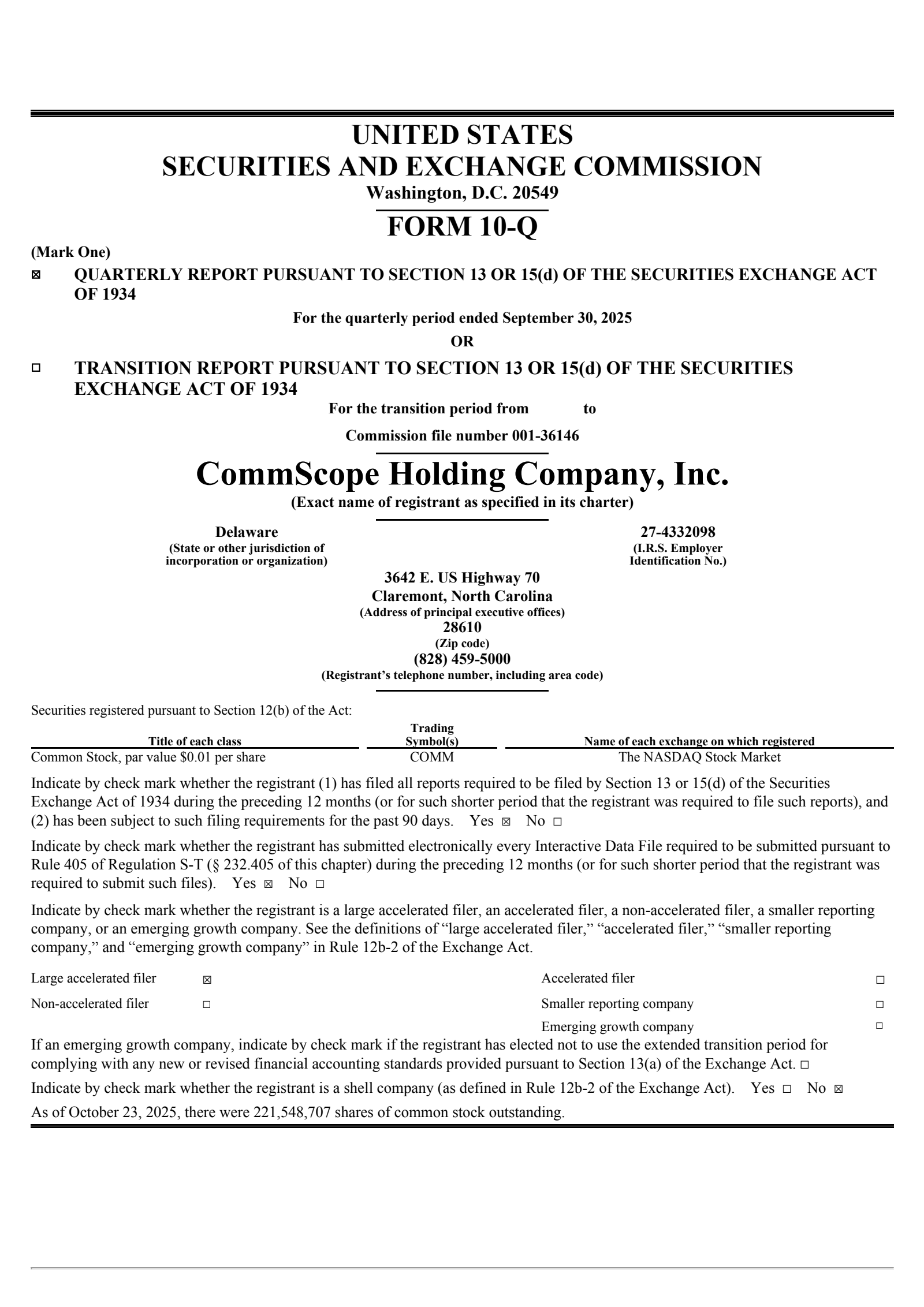 CommScope's Q3 2025 Quarterly Report