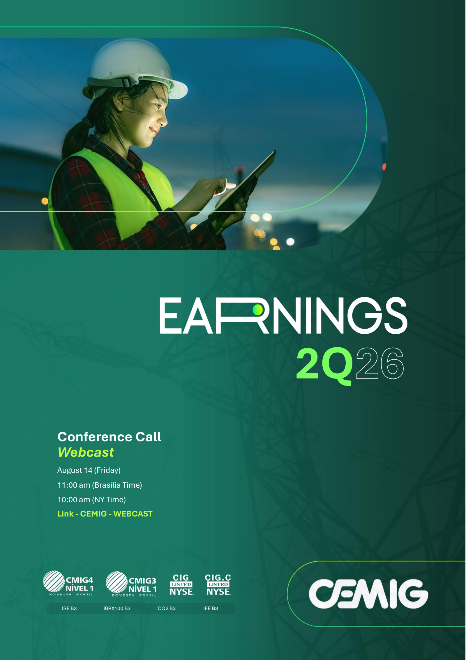 Comp En De Mn Cemig ADS's Q2 2026 Press Release