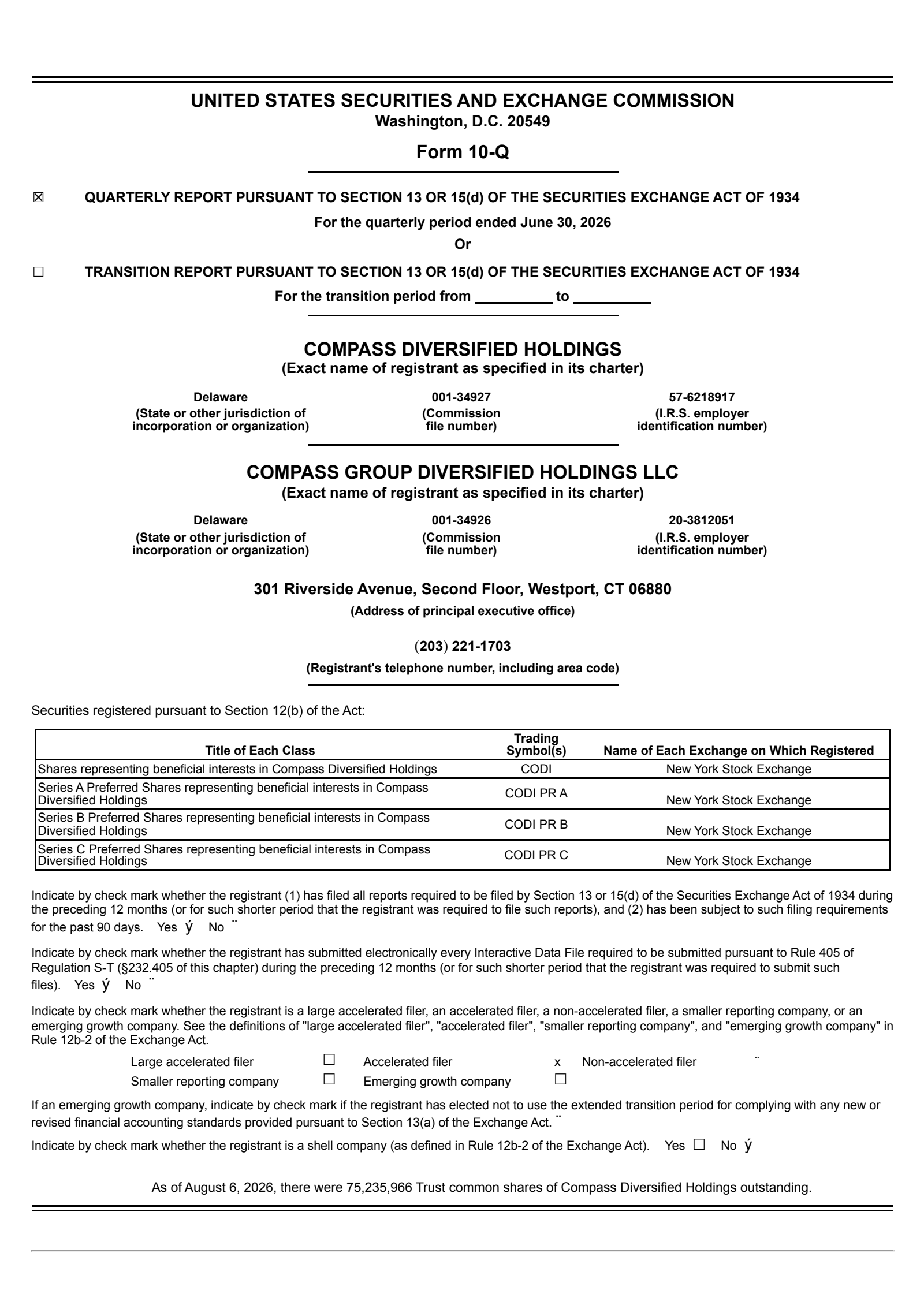 Compass Diversified's Q2 2026 Quarterly report
