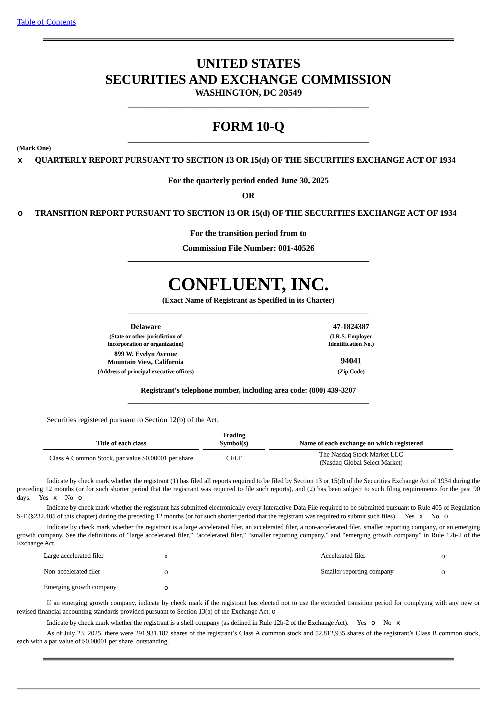 Confluent's Q2 2025 Quarterly report