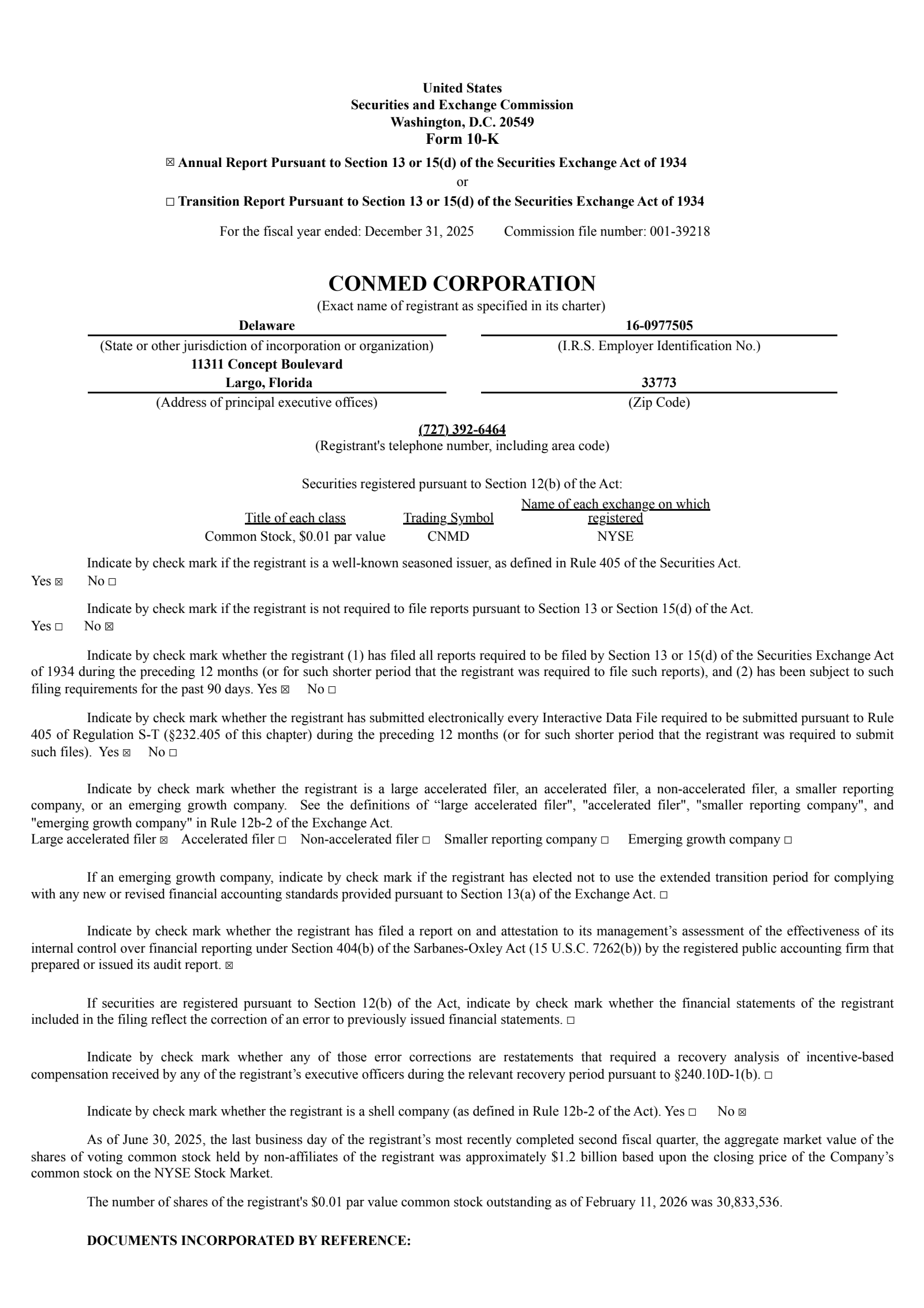 CONMED's Q4 2025 Annual report