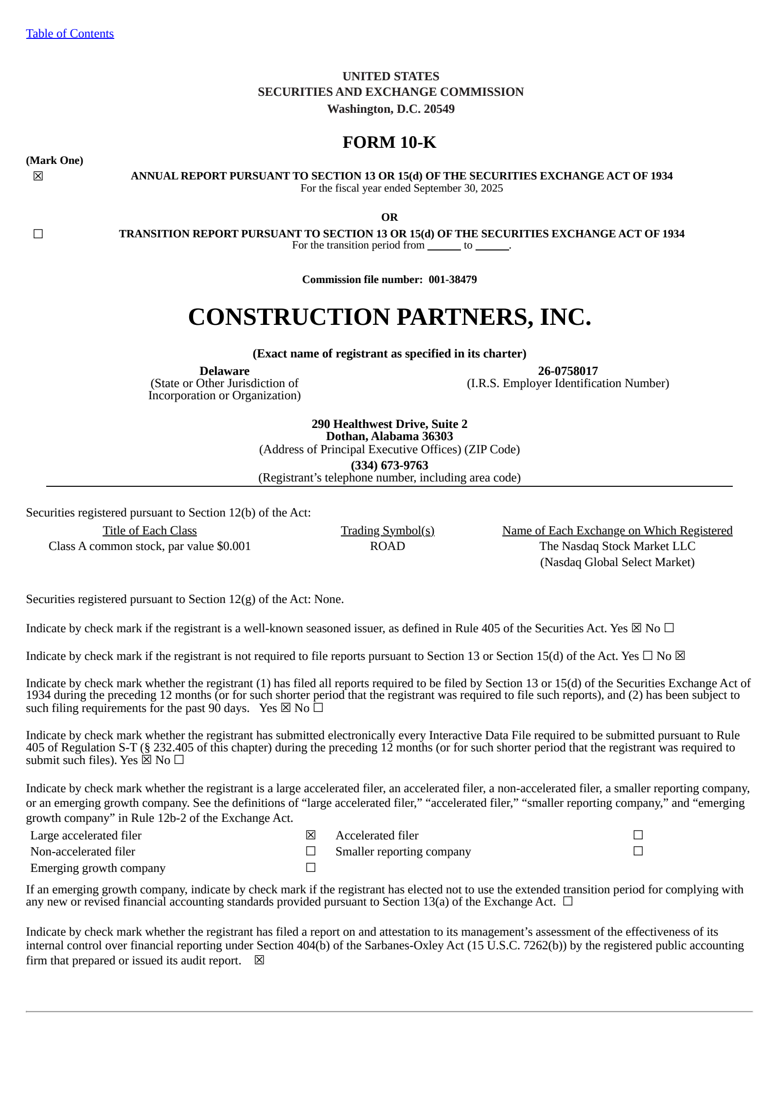 Construction Partners' Q4 2025 Annual Report