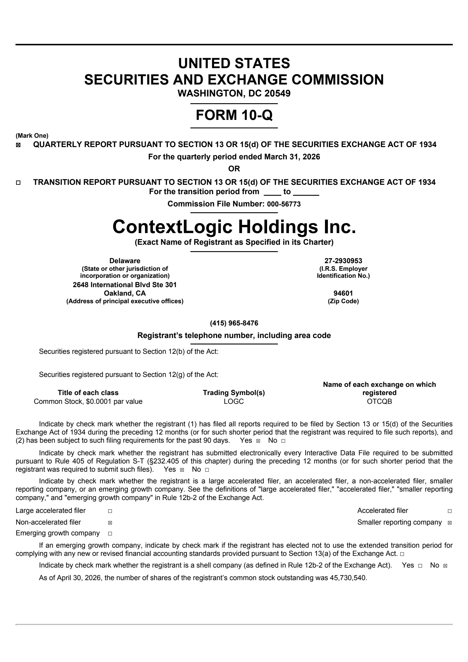 LogicBio Therapeutics' Q1 2026 Quarterly report