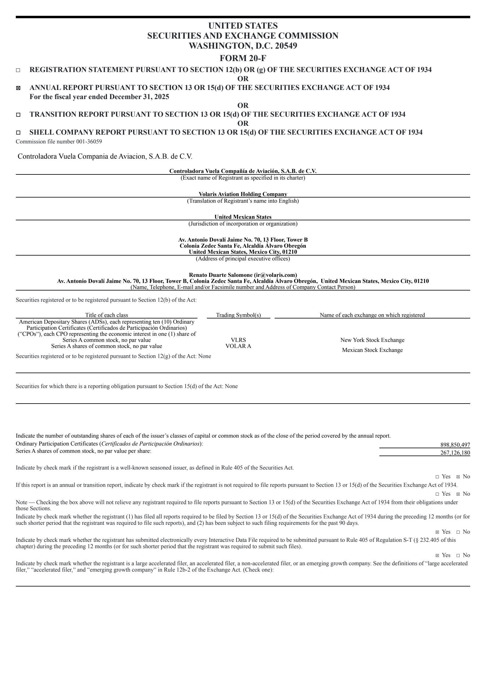 Controladora Vuela Compania de Aviacion's Q4 2025 Annual report