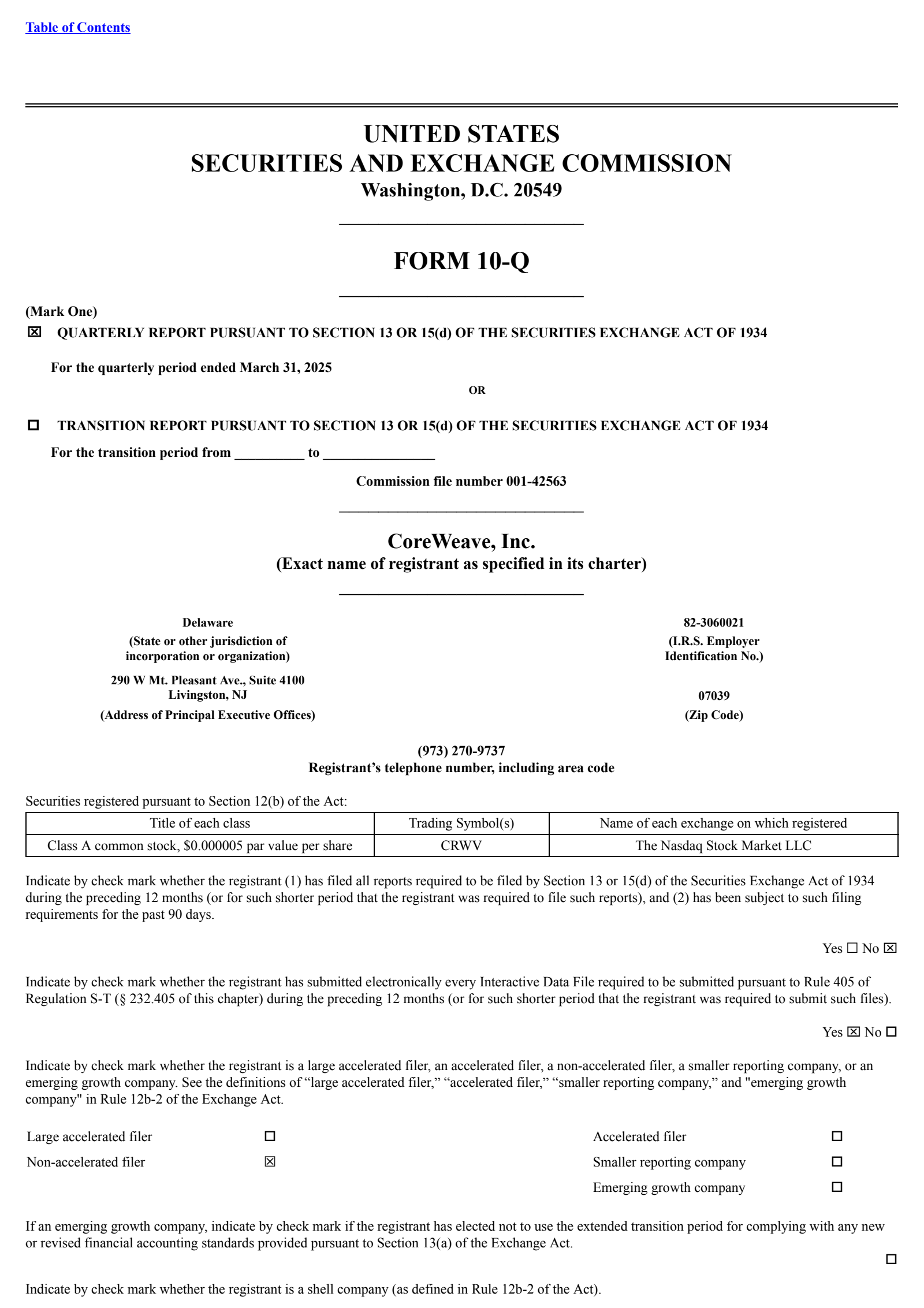 CoreWeave's Q1 2025 Quarterly report