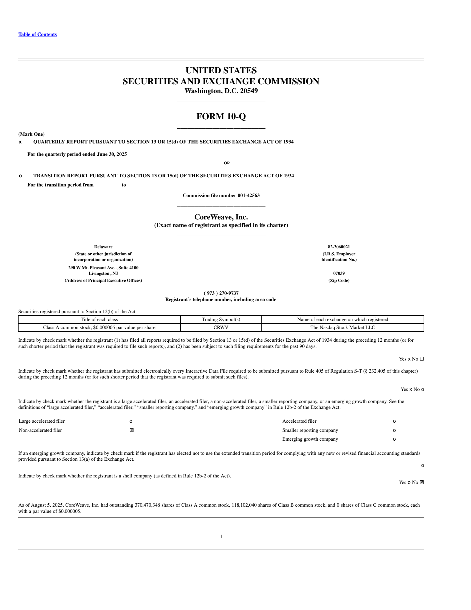 CoreWeave's Q2 2025 Quarterly report