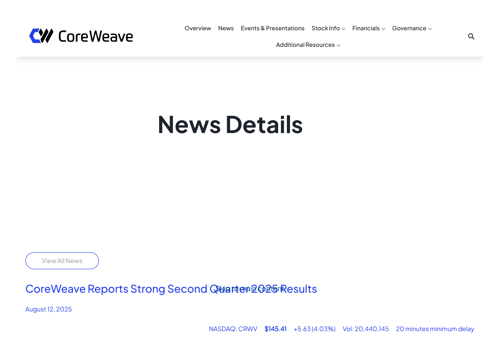CoreWeave's Q2 2025 Press Release