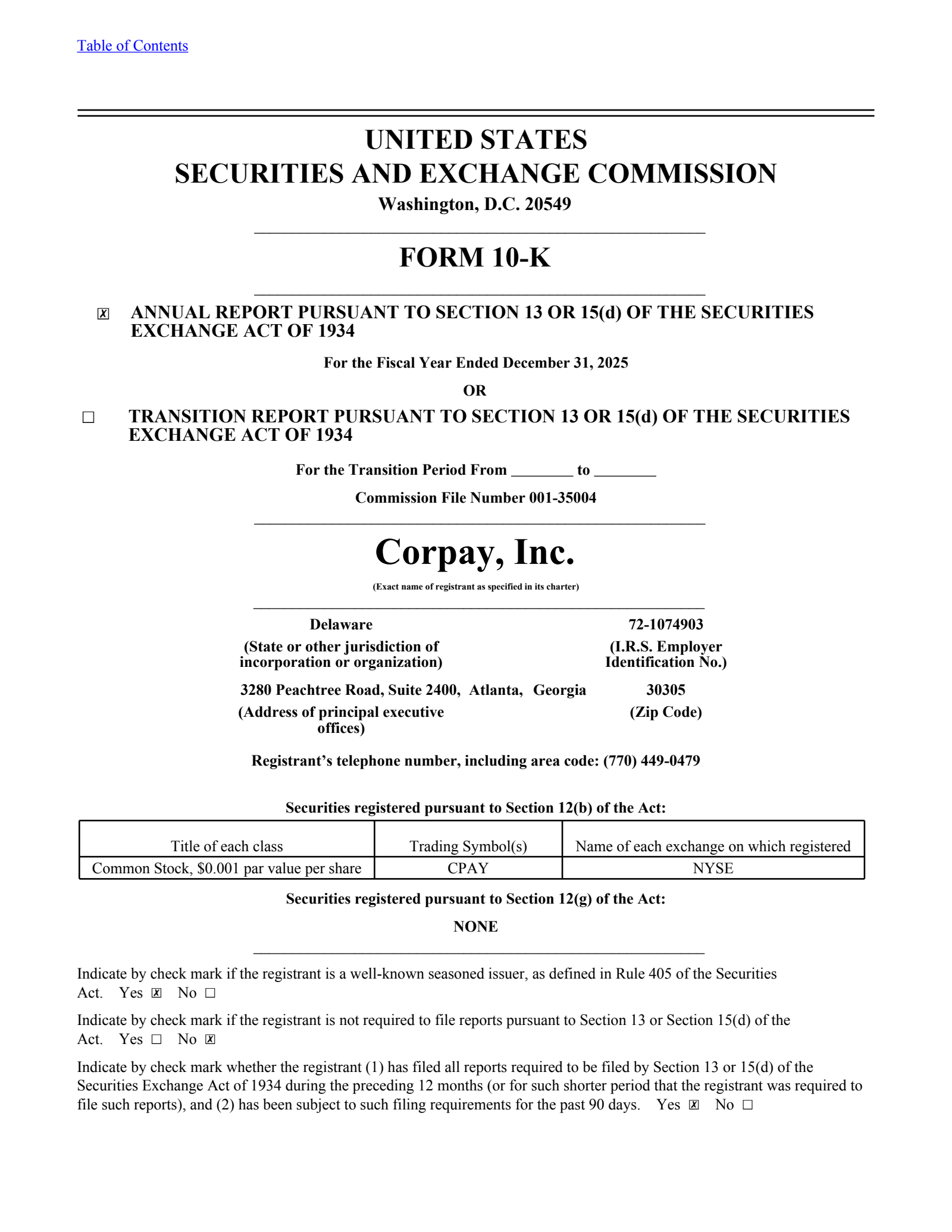 Corpay's Q4 2025 Annual report
