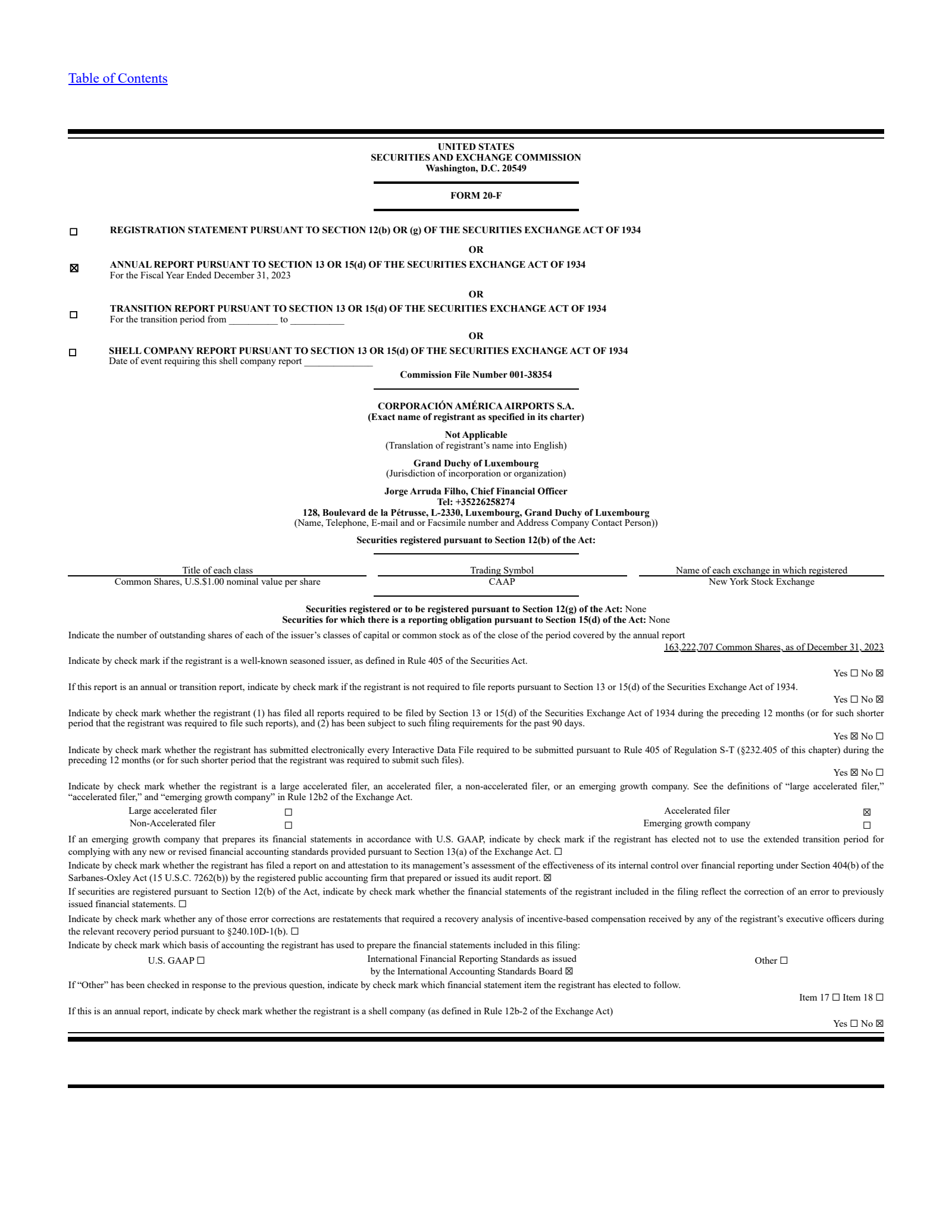 Corporacion America Airports' Q4 2023 Annual Report