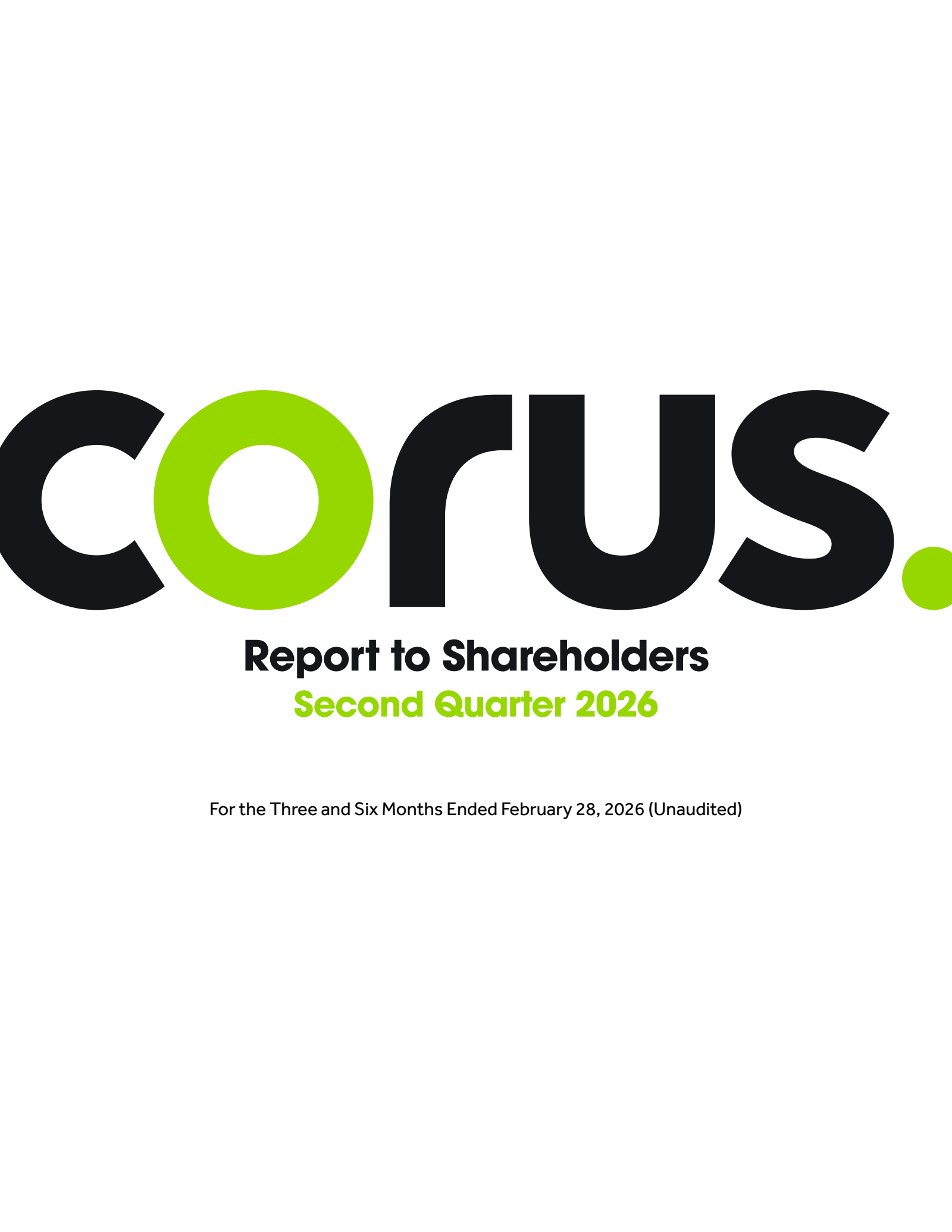 Corus Entertainment's Q2 2026 Interim report