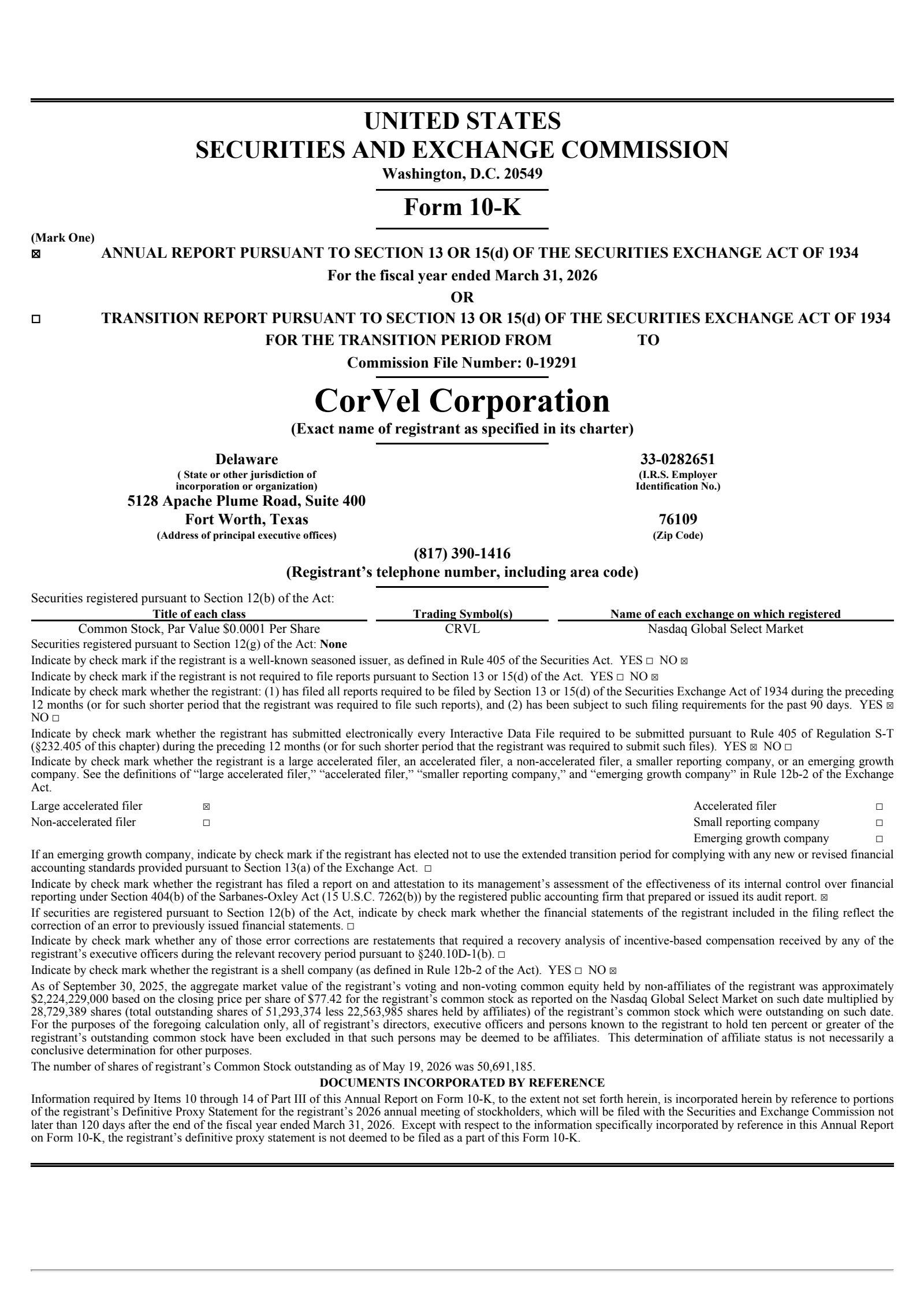 CorVel's Q4 2026 Annual report