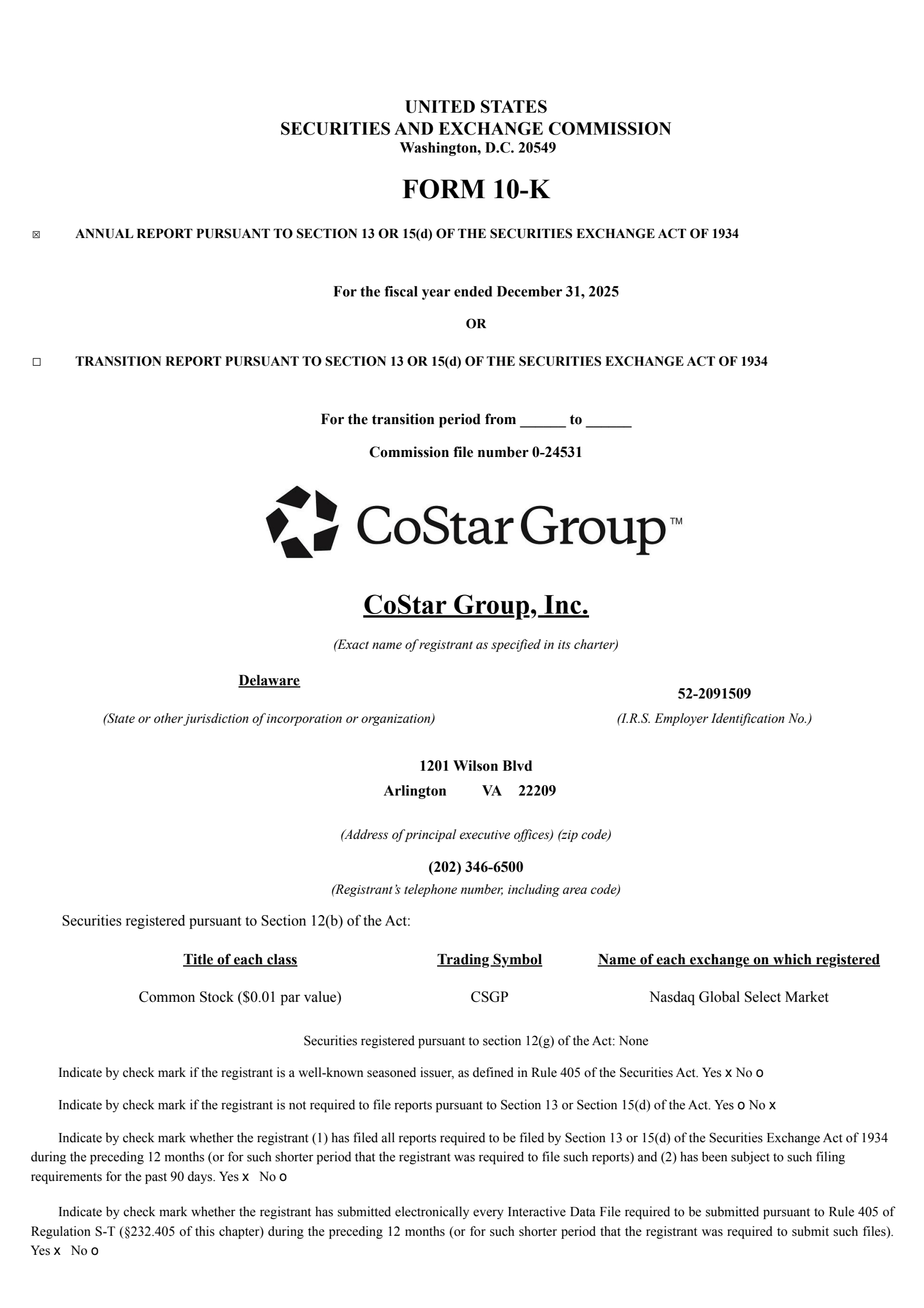 CoStar Group's Q4 2025 Annual report