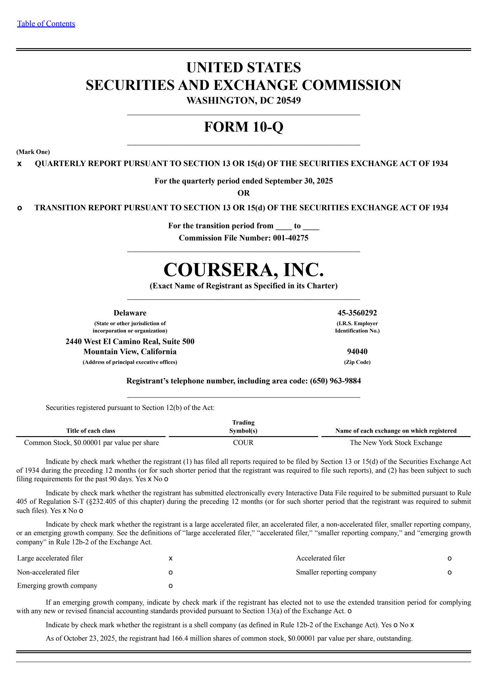 Coursera's Q3 2025 Quarterly Report