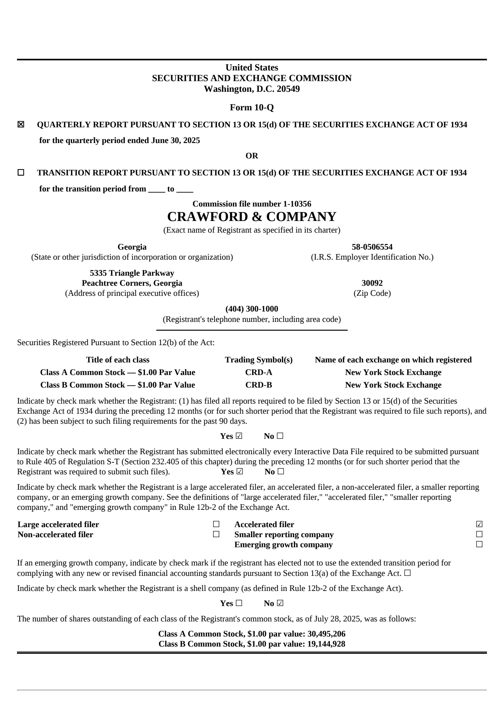 Crawford & Company's Q2 2025 Quarterly report