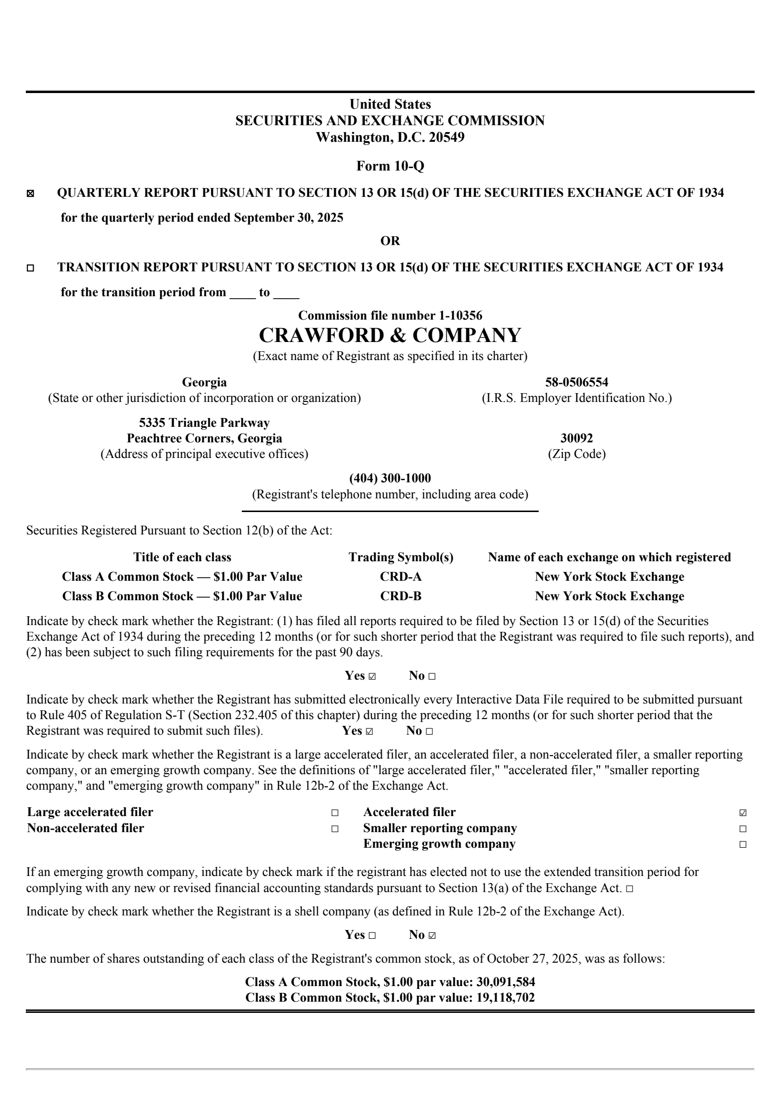 Crawford & Company's Q3 2025 Quarterly Report