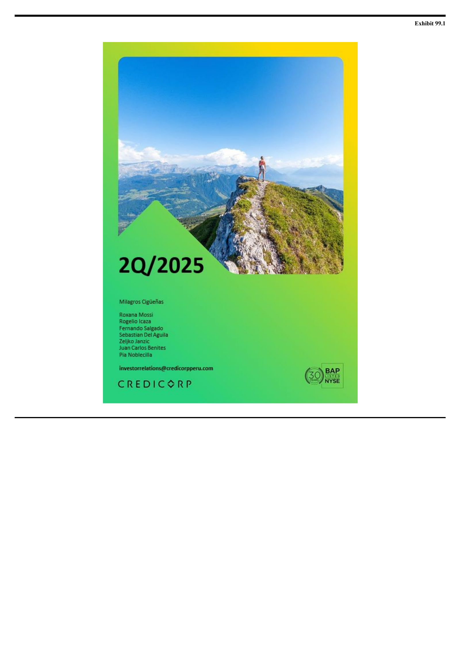 Credicorp's Q2 2025 Press Release