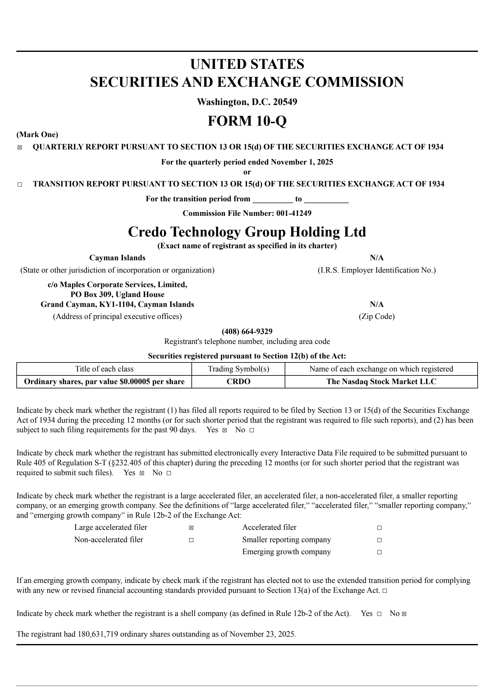 Credo Technology Group's Q2 2026 Quarterly Report