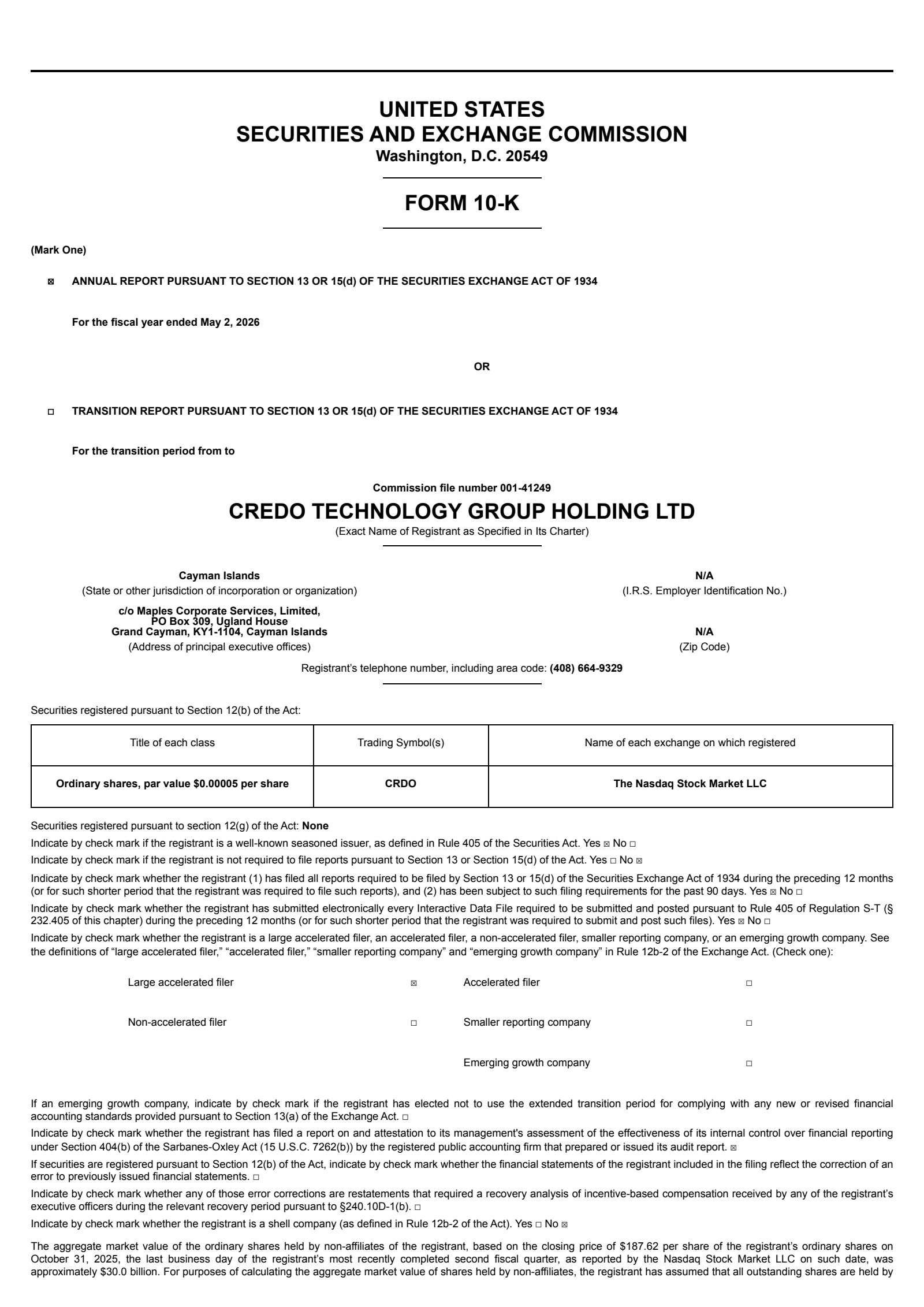 Credo Technology Group's Q4 2026 Annual report