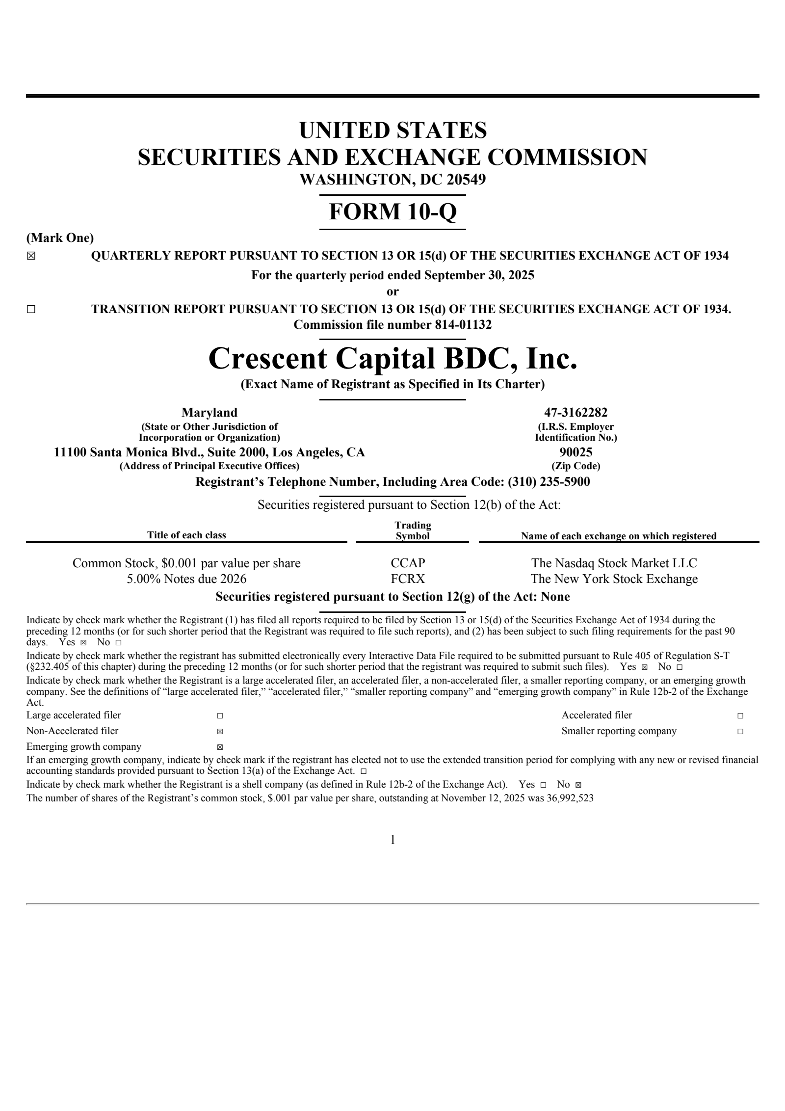 Ccap Isc CCAP Q3 2025 Earnings Report on 11/12/2025