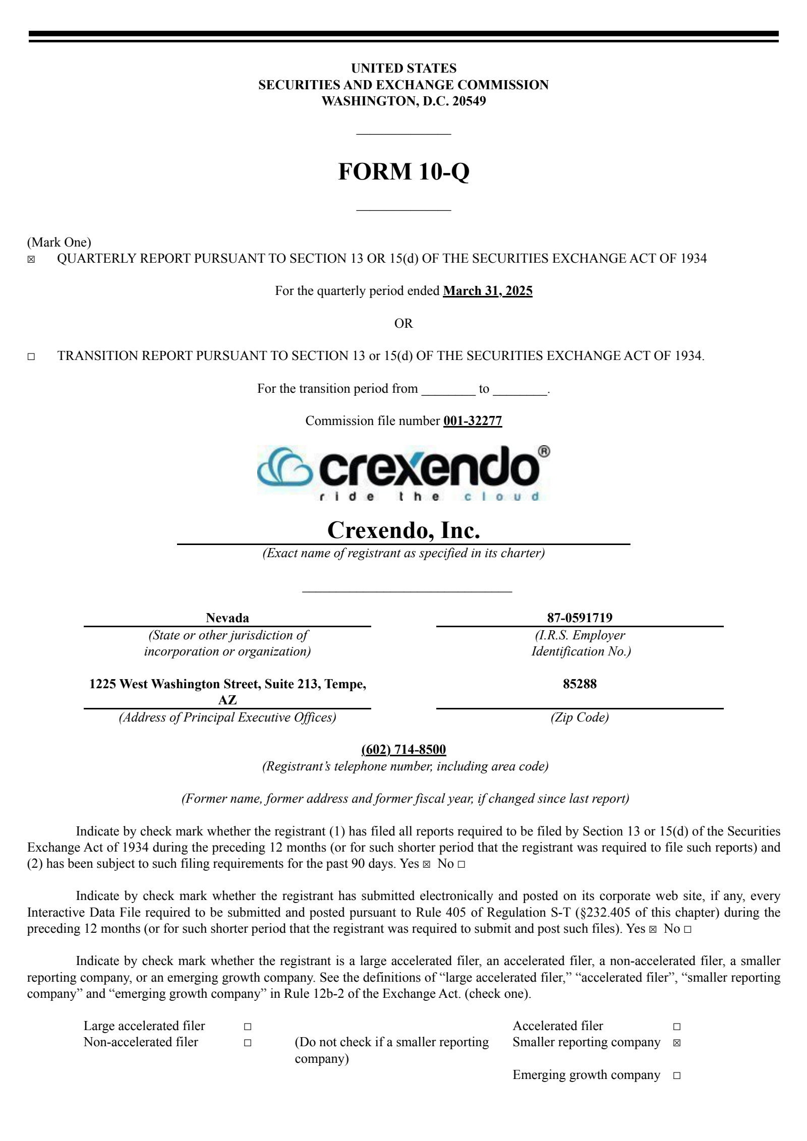 Crexendo's Q1 2025 Quarterly report