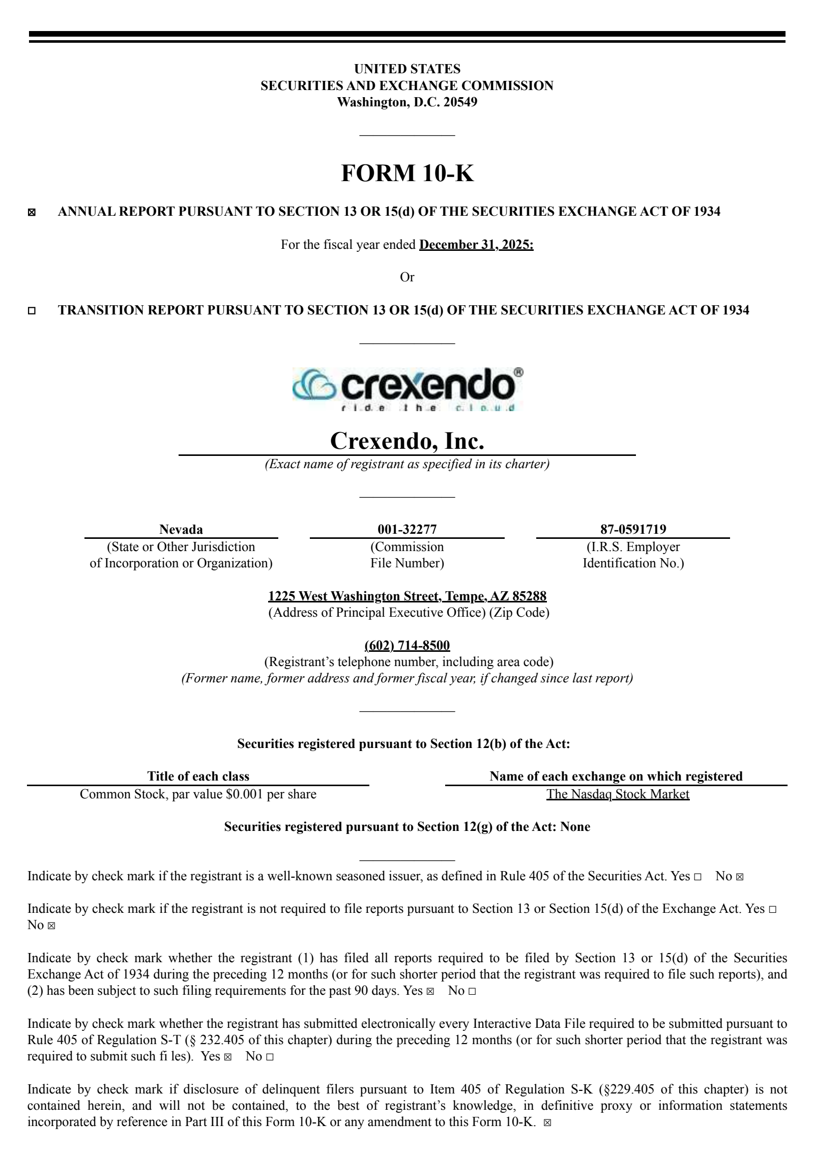 Crexendo's Q4 2025 Annual report