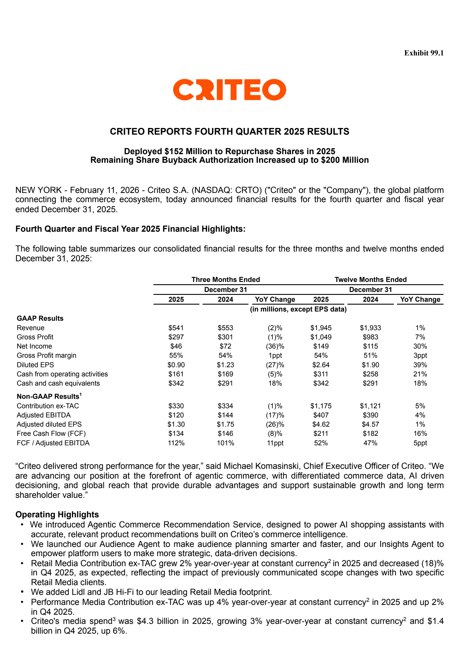 CRTO Q4 2025 Earnings Report on 2/11/2026