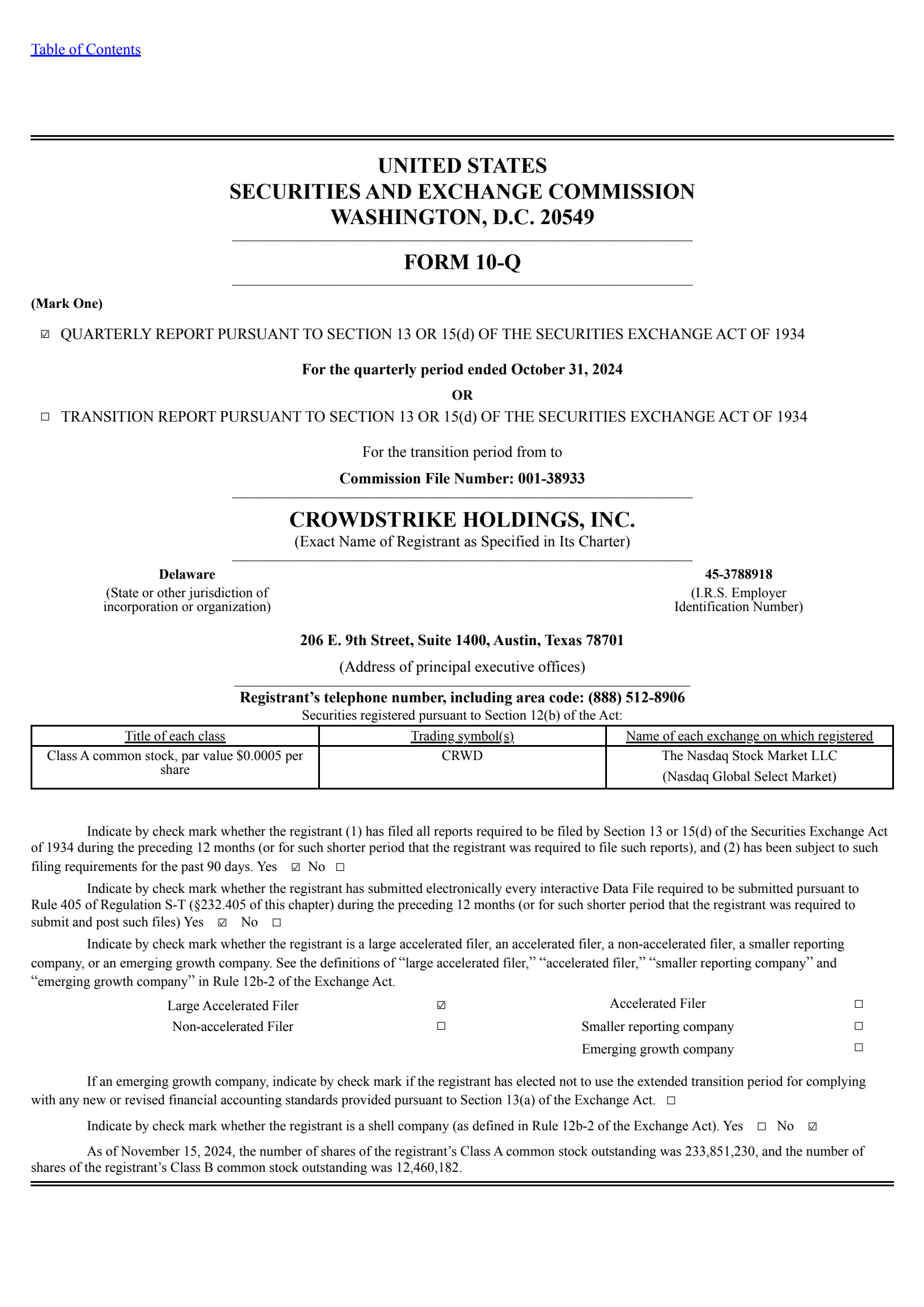 CrowdStrike's Q3 2025 Quarterly report