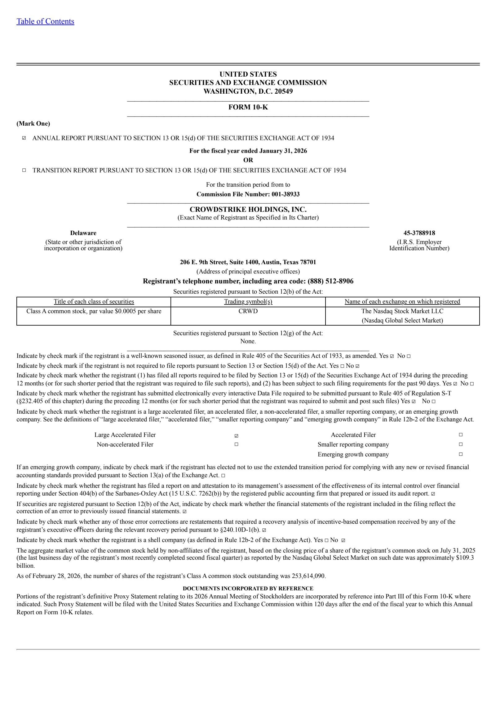 CrowdStrike's Q4 2026 Annual report
