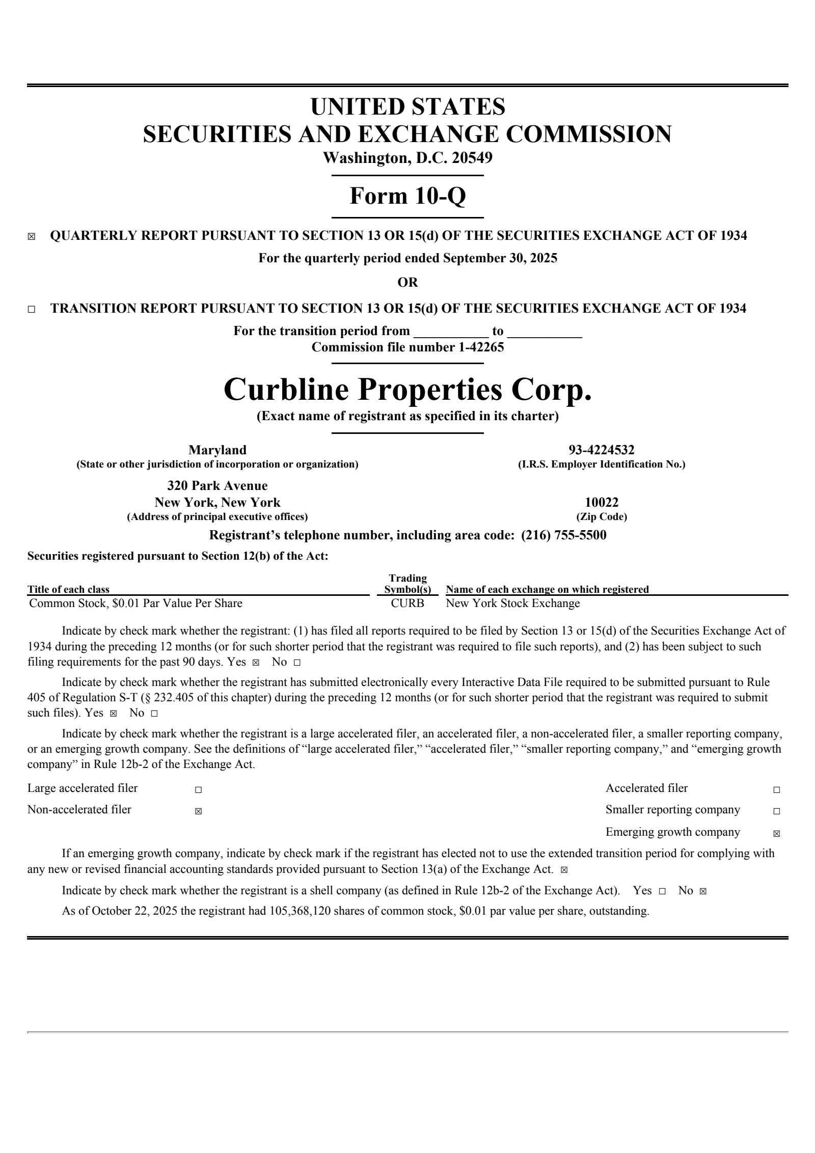 Curbline Properties' Q3 2025 Quarterly Report