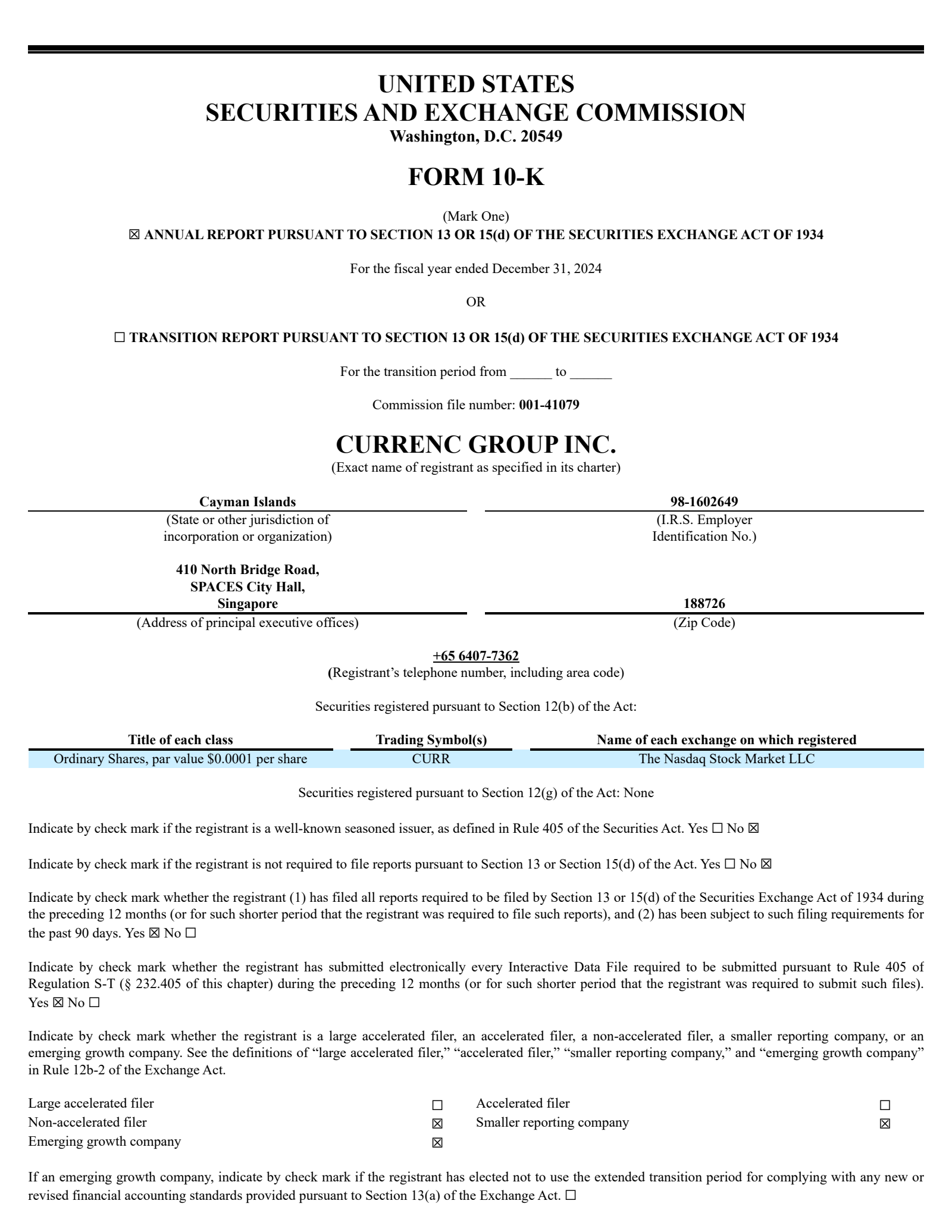 Currenc Group's Q4 2024 Annual Report