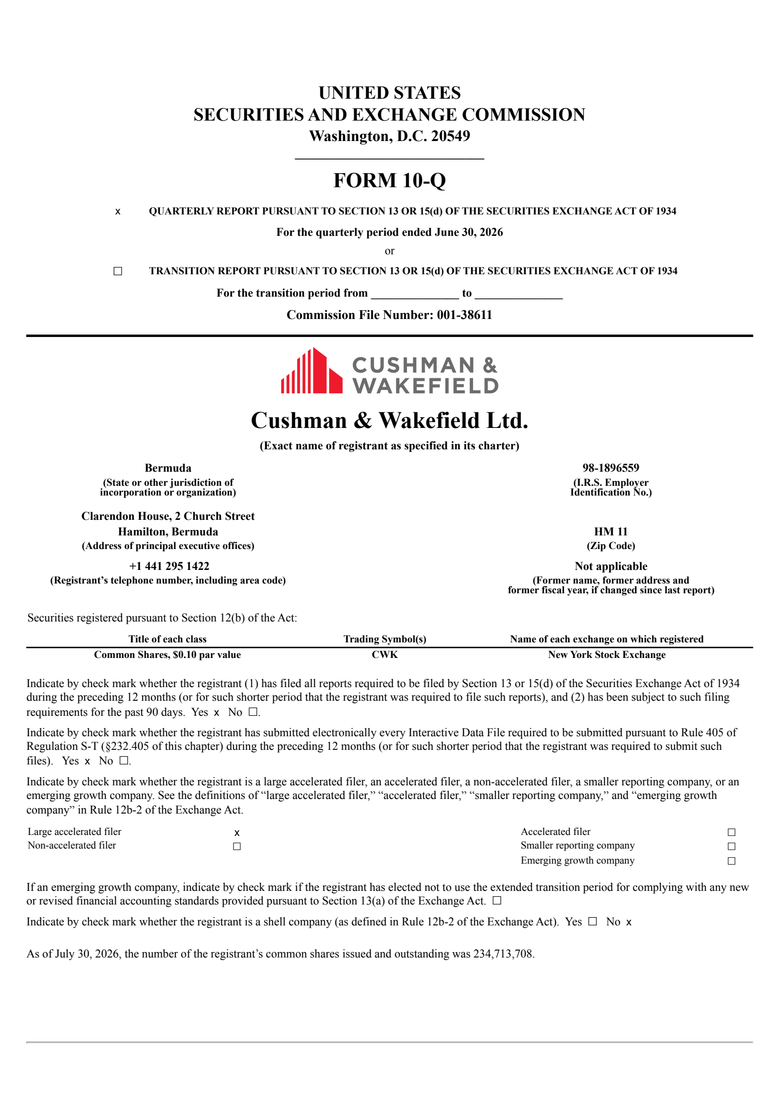 Cushman & Wakefield's Q2 2026 Quarterly report