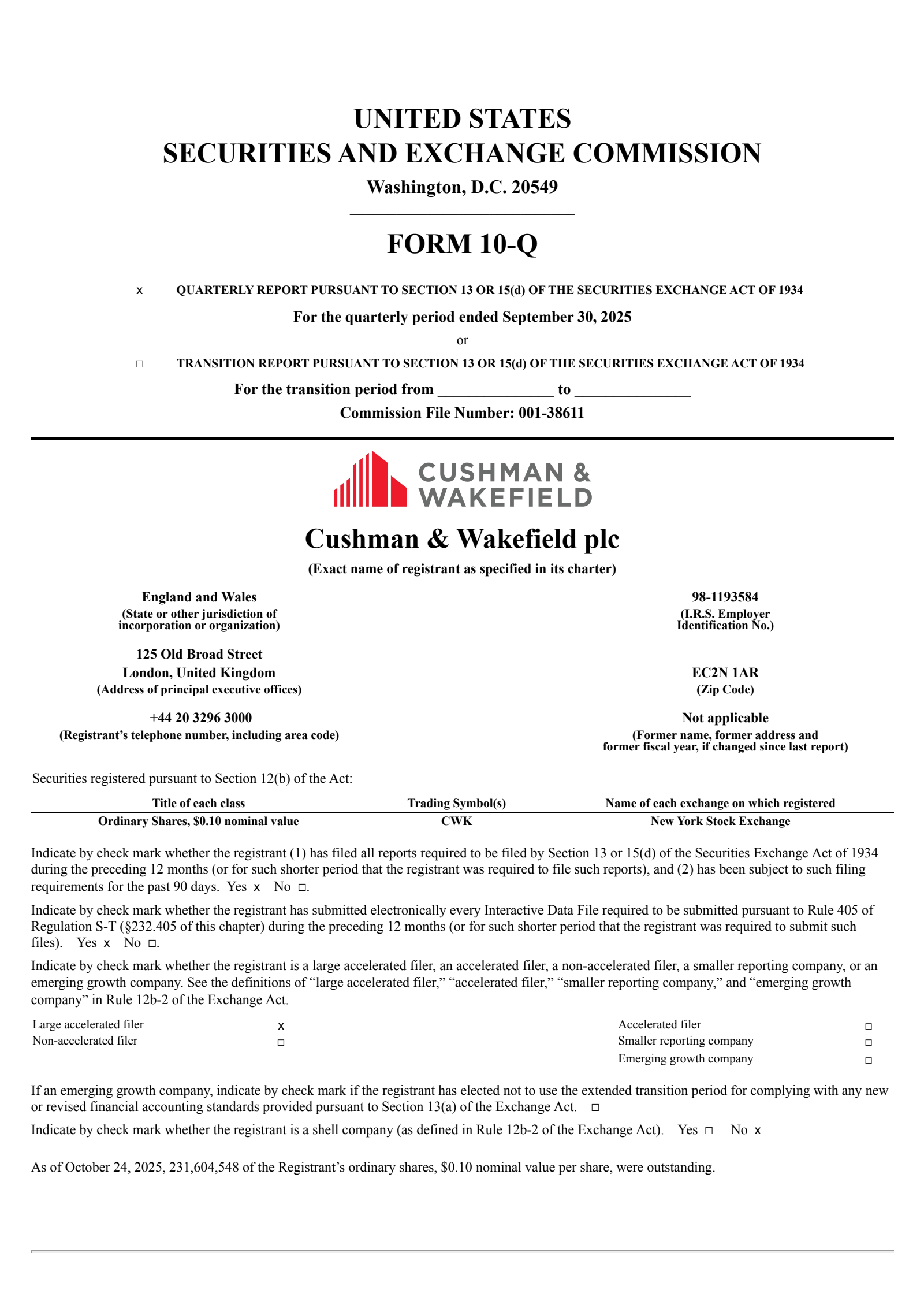 Cushman & Wakefield's Q3 2025 Quarterly Report