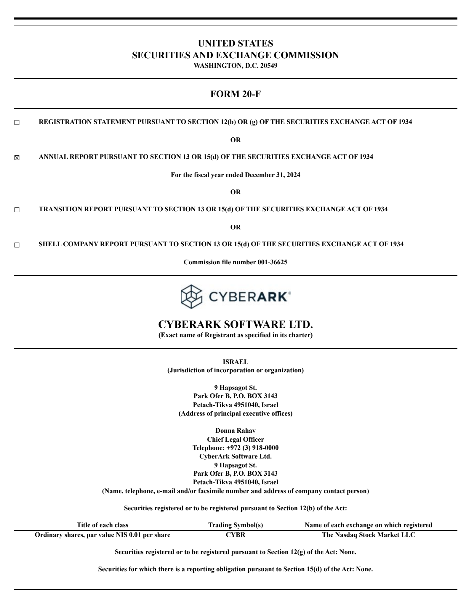 CyberArk Software's Q4 2024 Annual Report