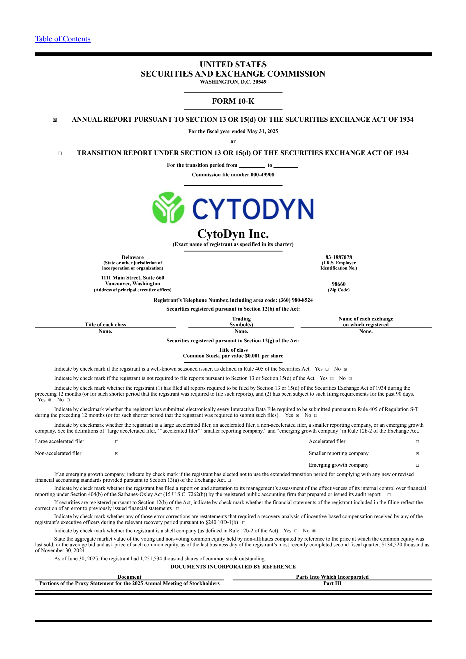 CytoDyn's Q4 2025 Annual report