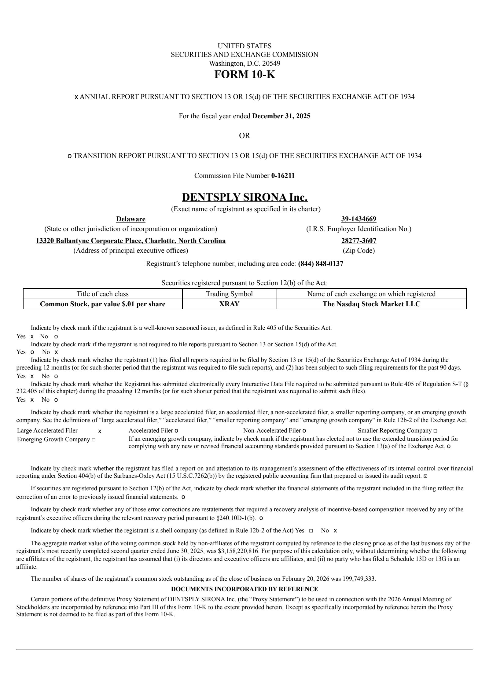 DENTSPLY SIRONA's Q4 2025 Annual report