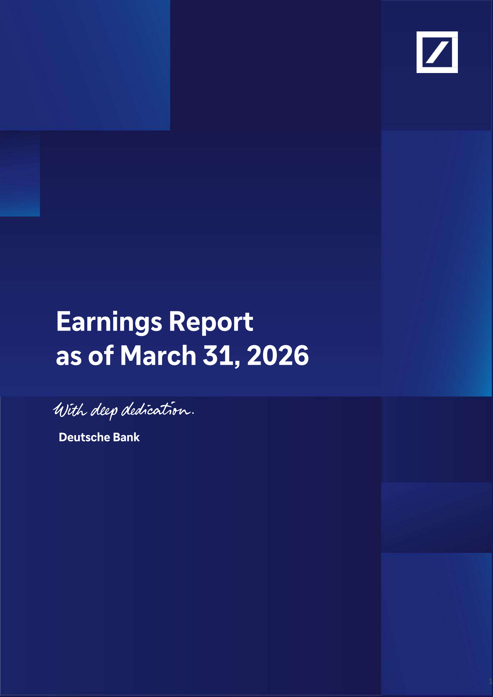 Deutsche Bank Aktiengesellschaft's Q1 2026 Pre Recorded Interim report
