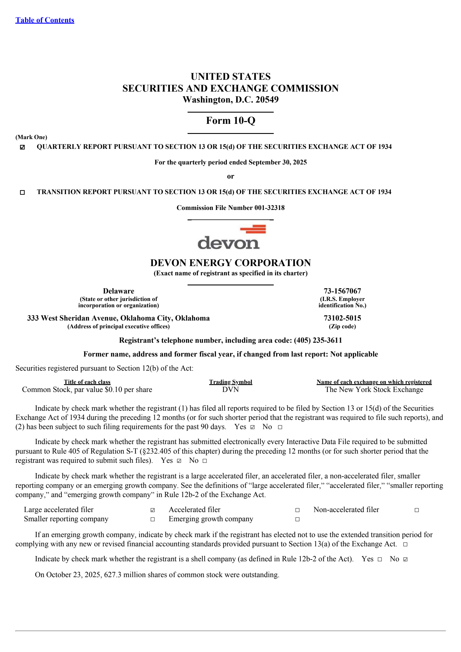 Devon Energy's Q3 2025 Quarterly Report