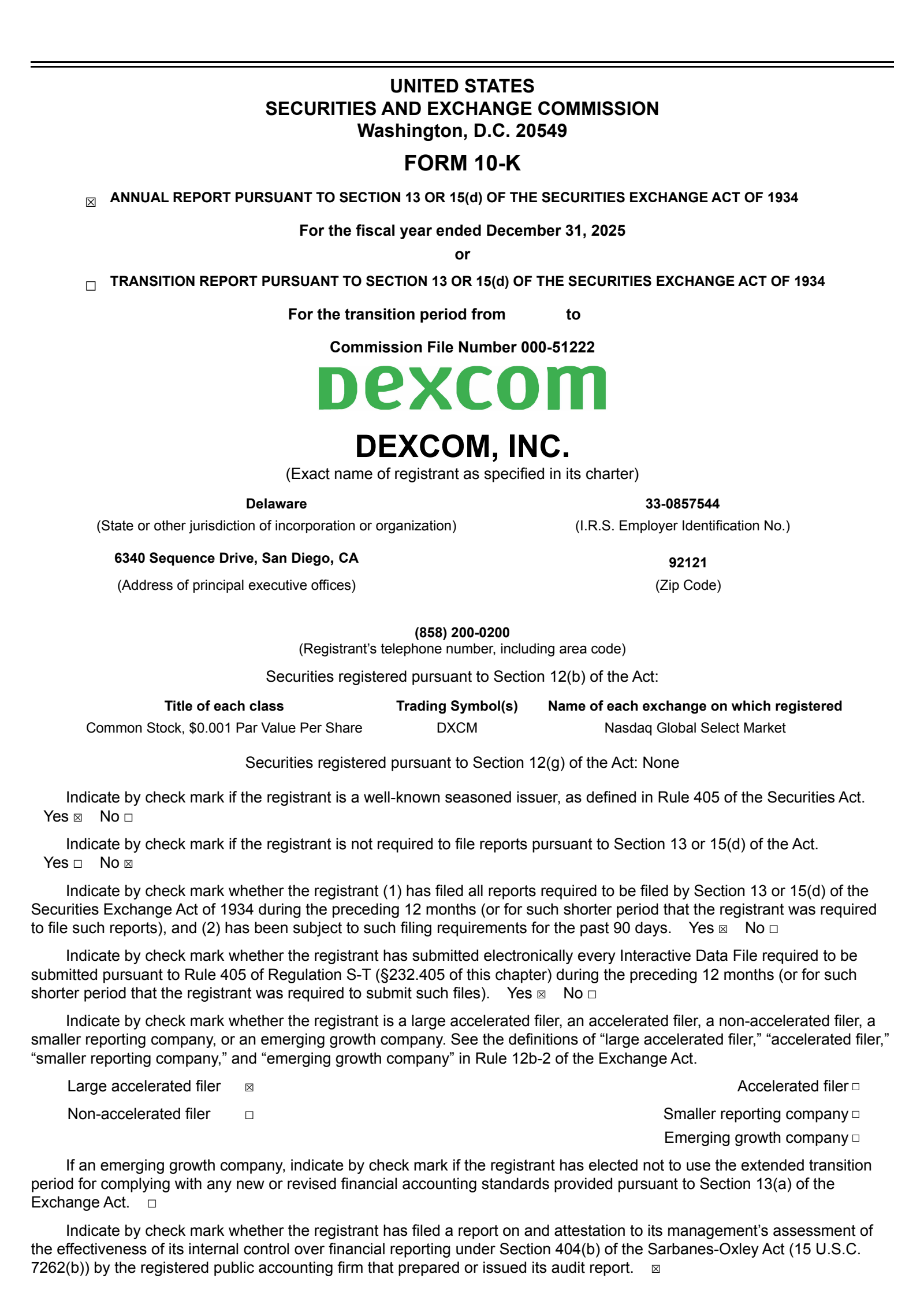 DexCom's Q4 2025 Annual report
