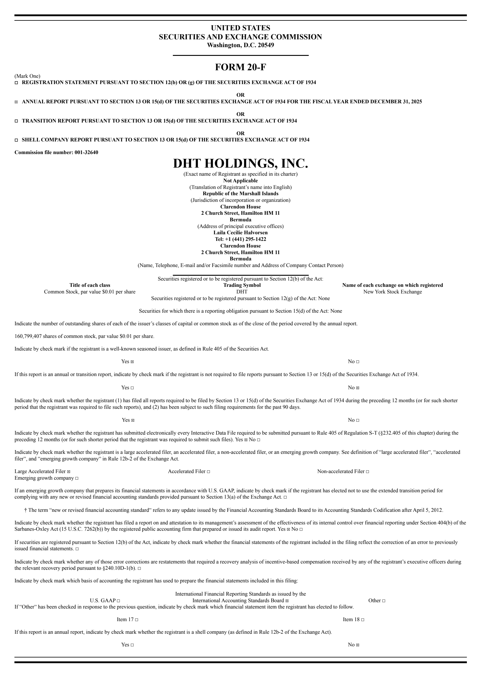 DHT's Q4 2025 Annual report