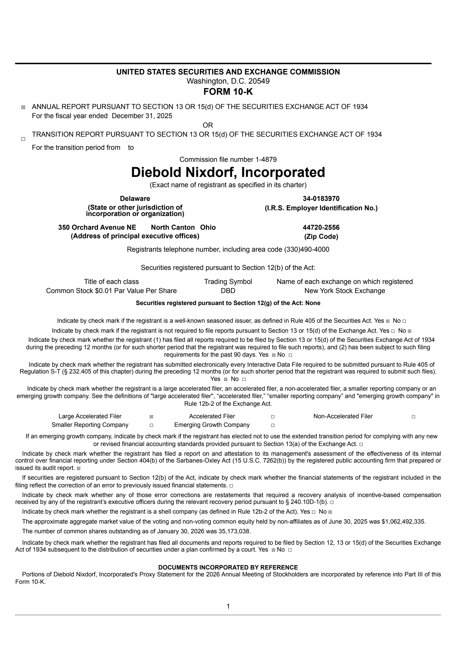 Diebold Nixdorf's Q4 2025 Annual report