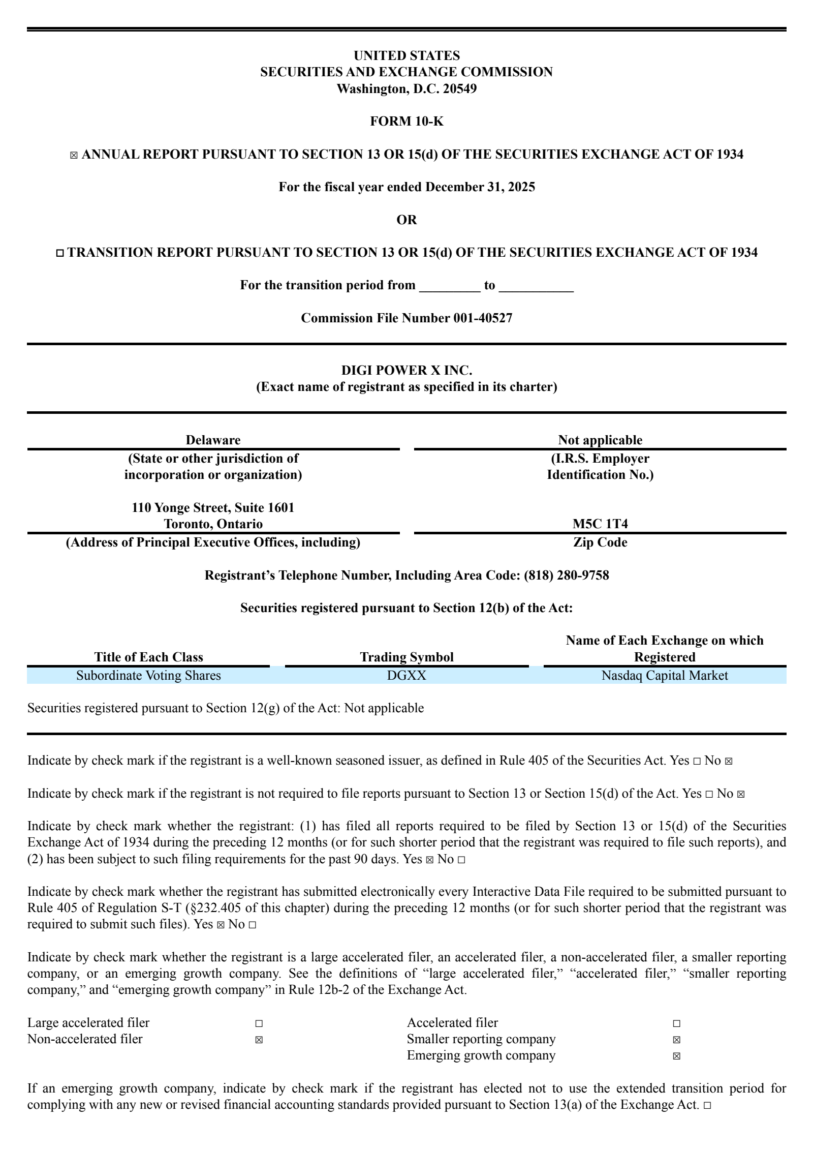 Digi Power X's Q4 2025 Annual report